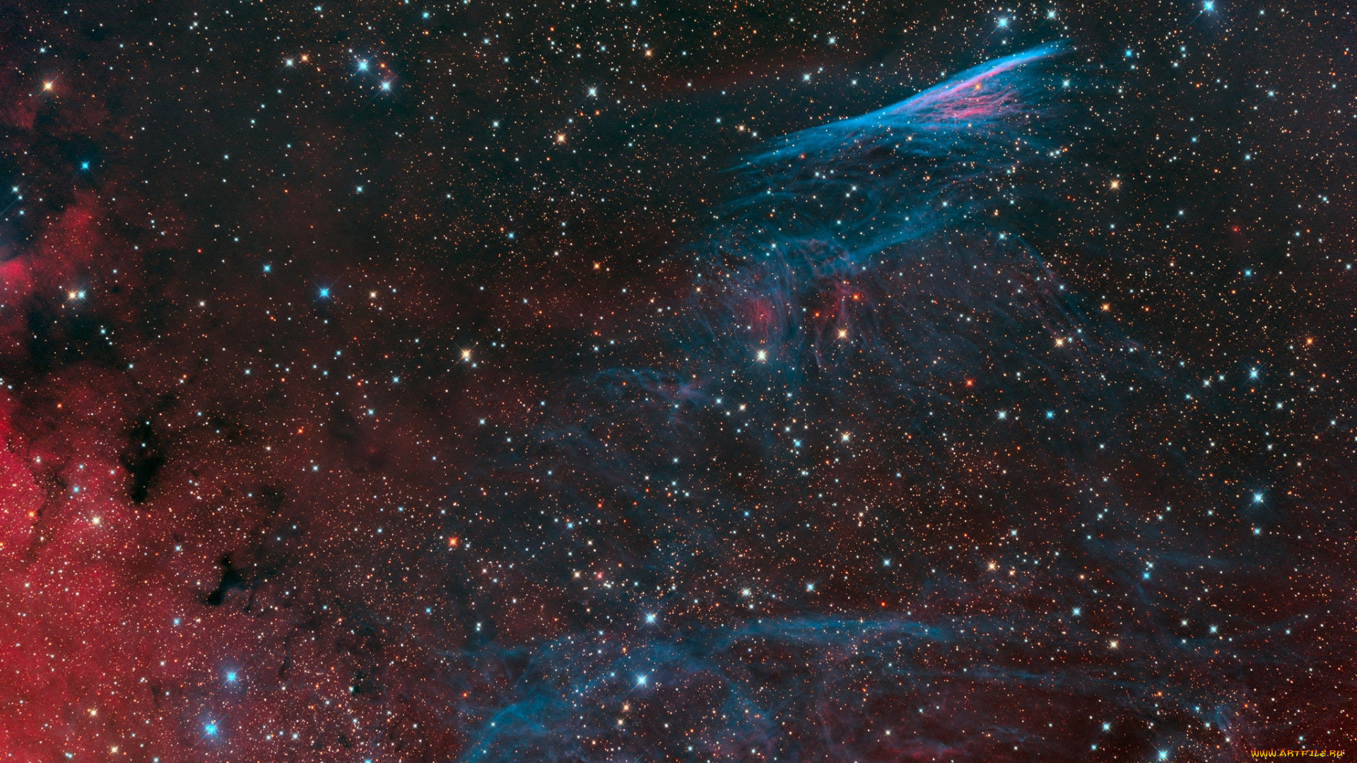 космос, галактики, туманности, в, созвездии, эмиссионная, туманность, pencil, nebula, паруса