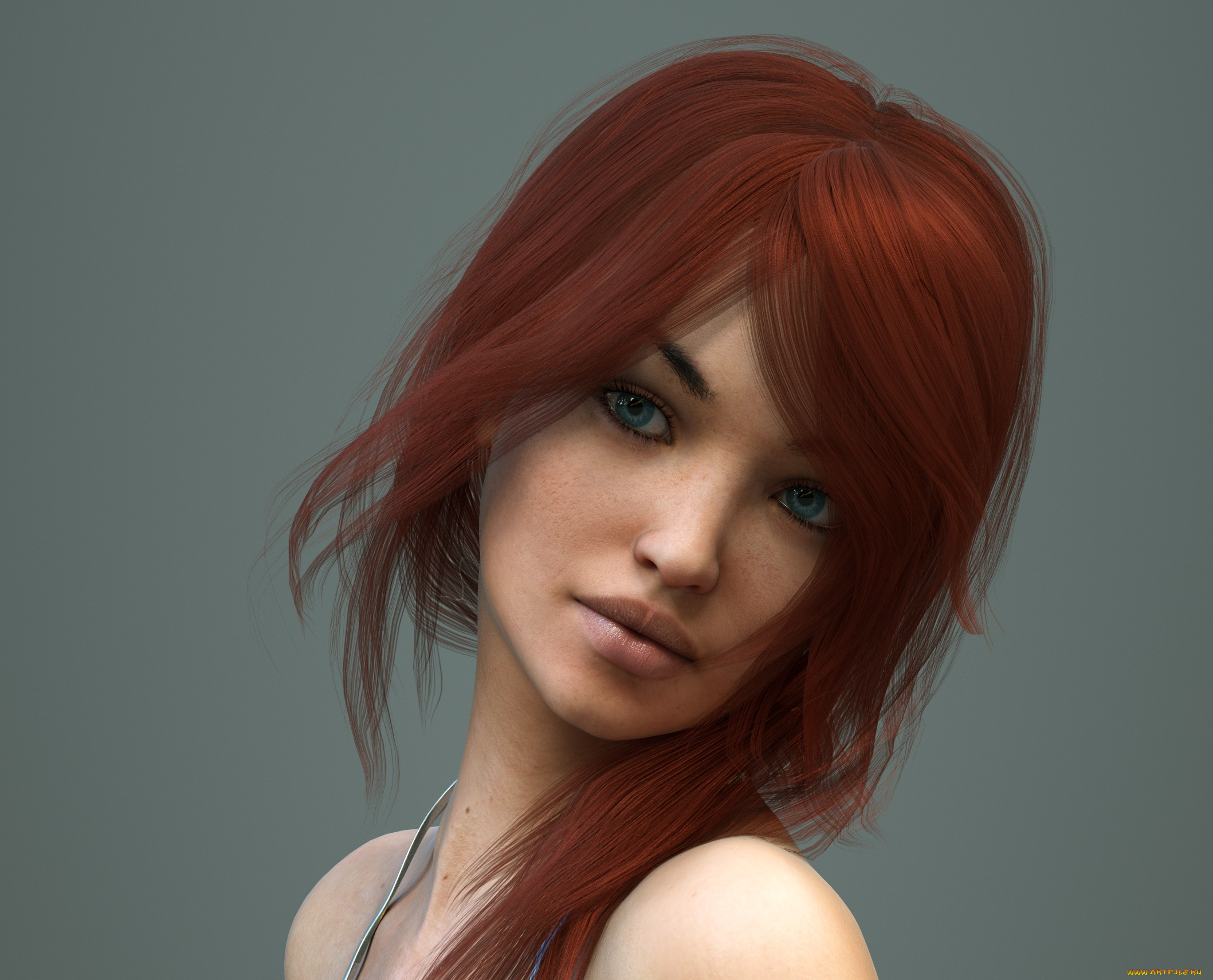 3д, графика, портрет, , portraits, девушка, взгляд, фон