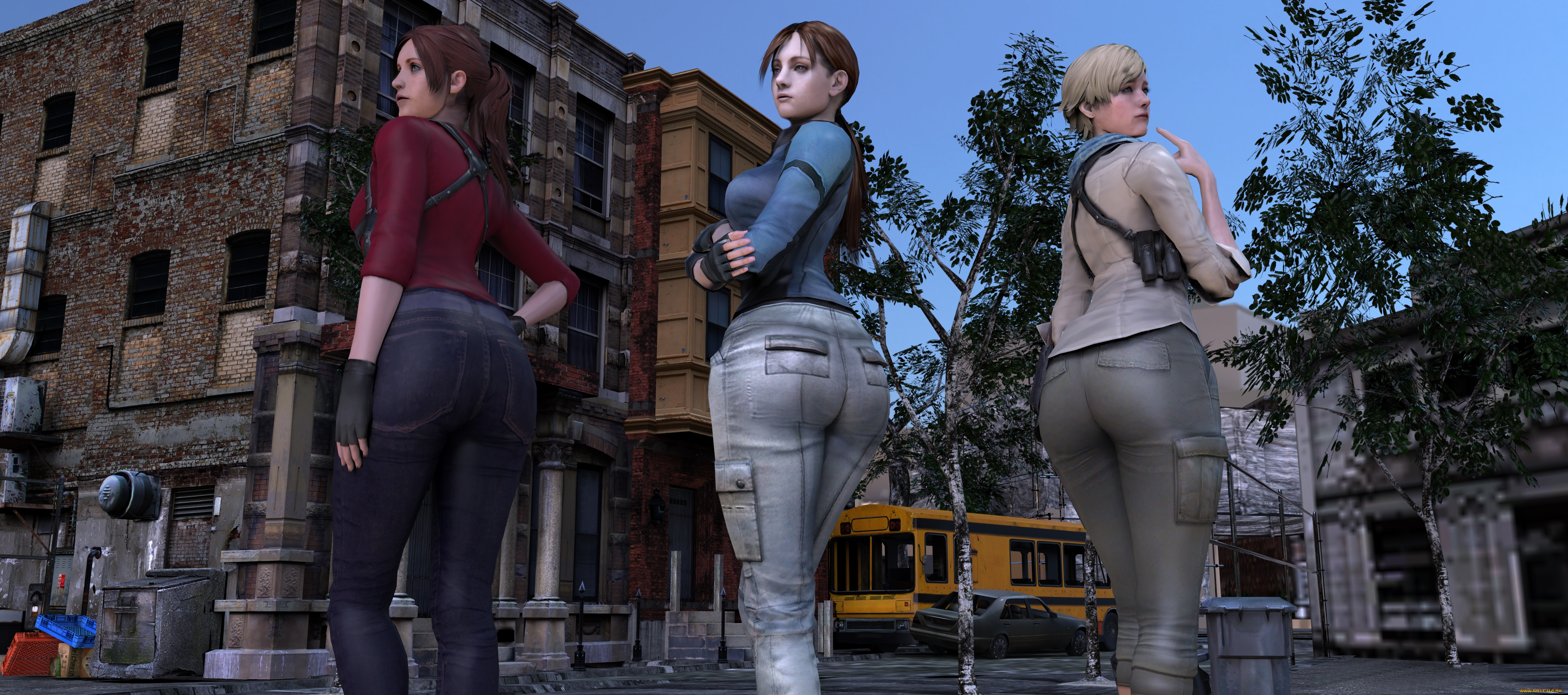 3д, графика, фантазия, , fantasy, девушки, взгляд, фон