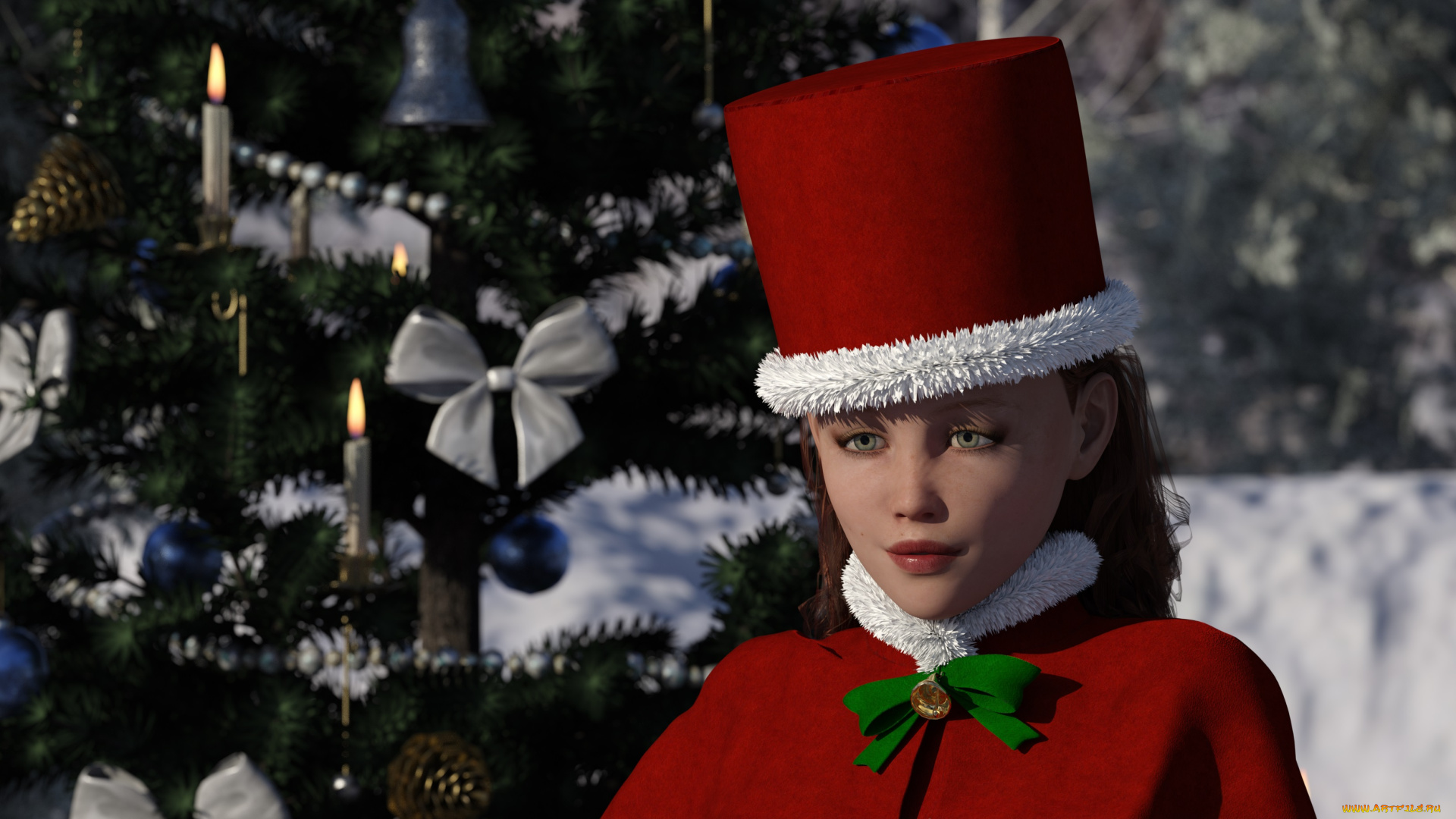 3д, графика, праздники, , holidays, девушка, взгляд, фон