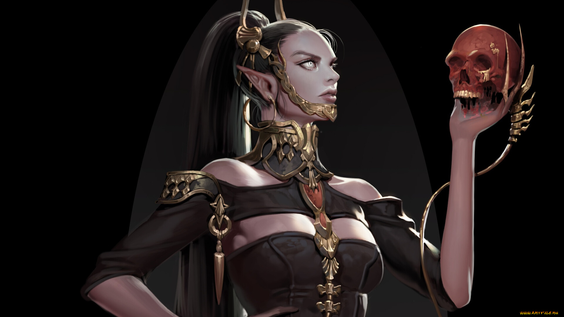 фэнтези, эльфы, череп