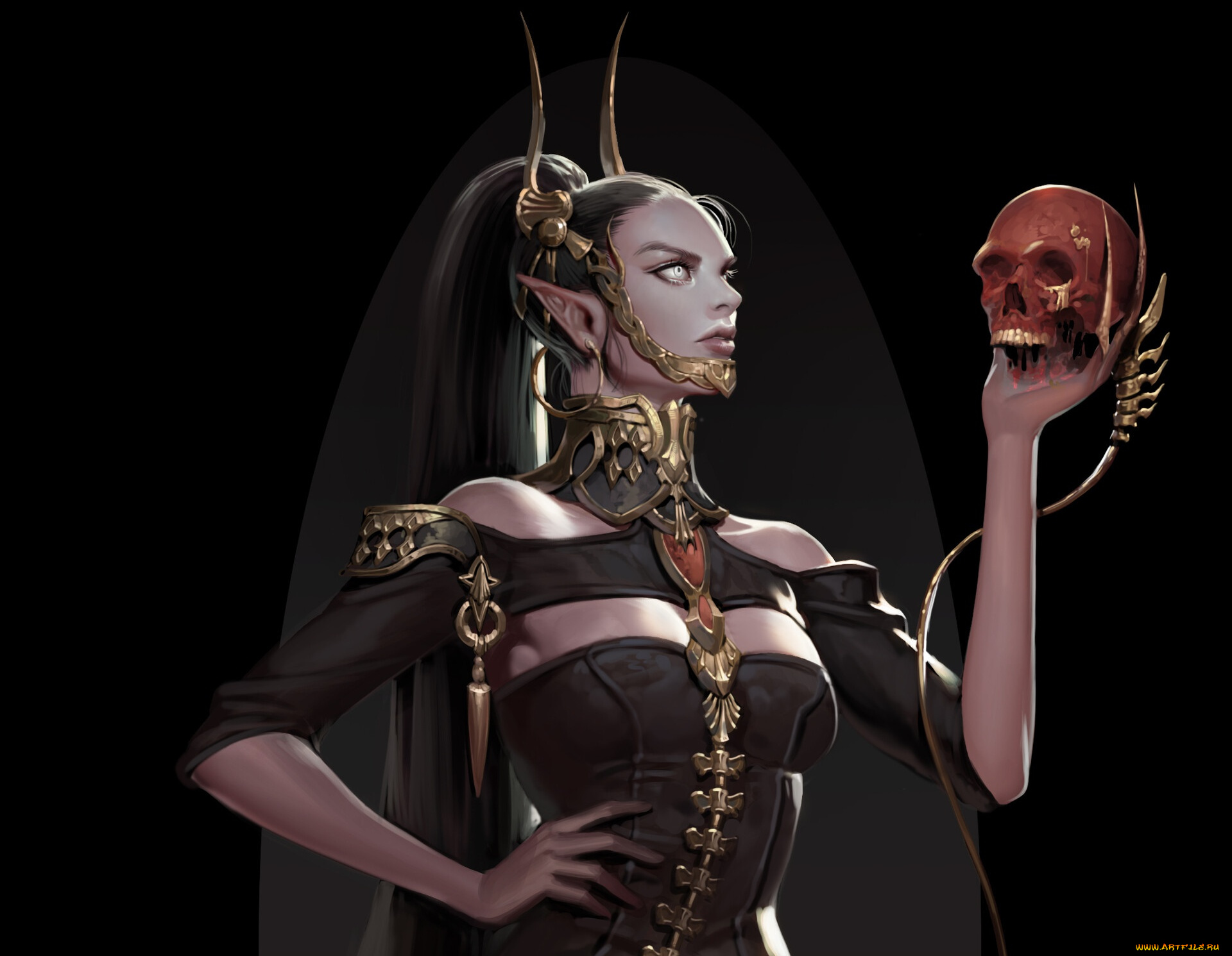 фэнтези, эльфы, череп