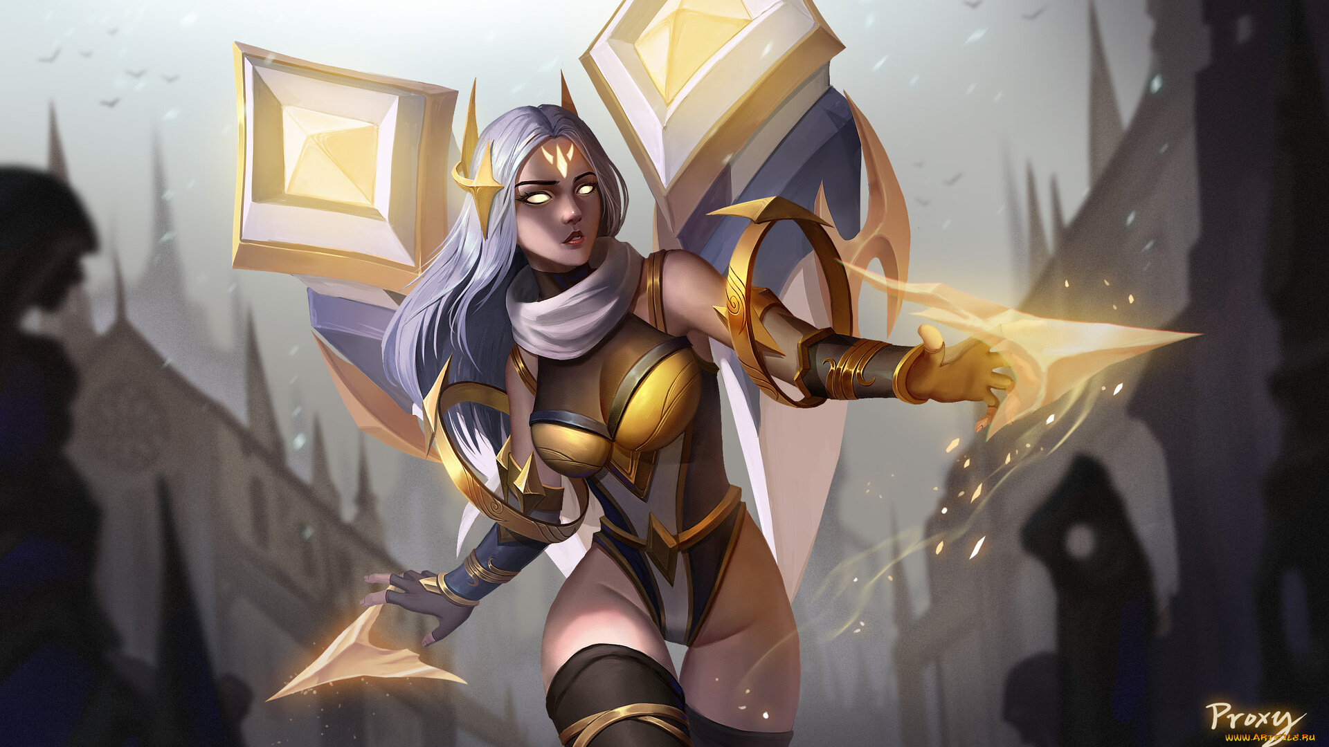 видео, игры, league, of, legends, kaisa, магия, город