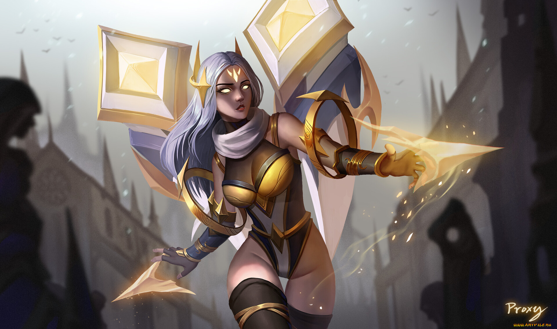 видео, игры, league, of, legends, kaisa, магия, город