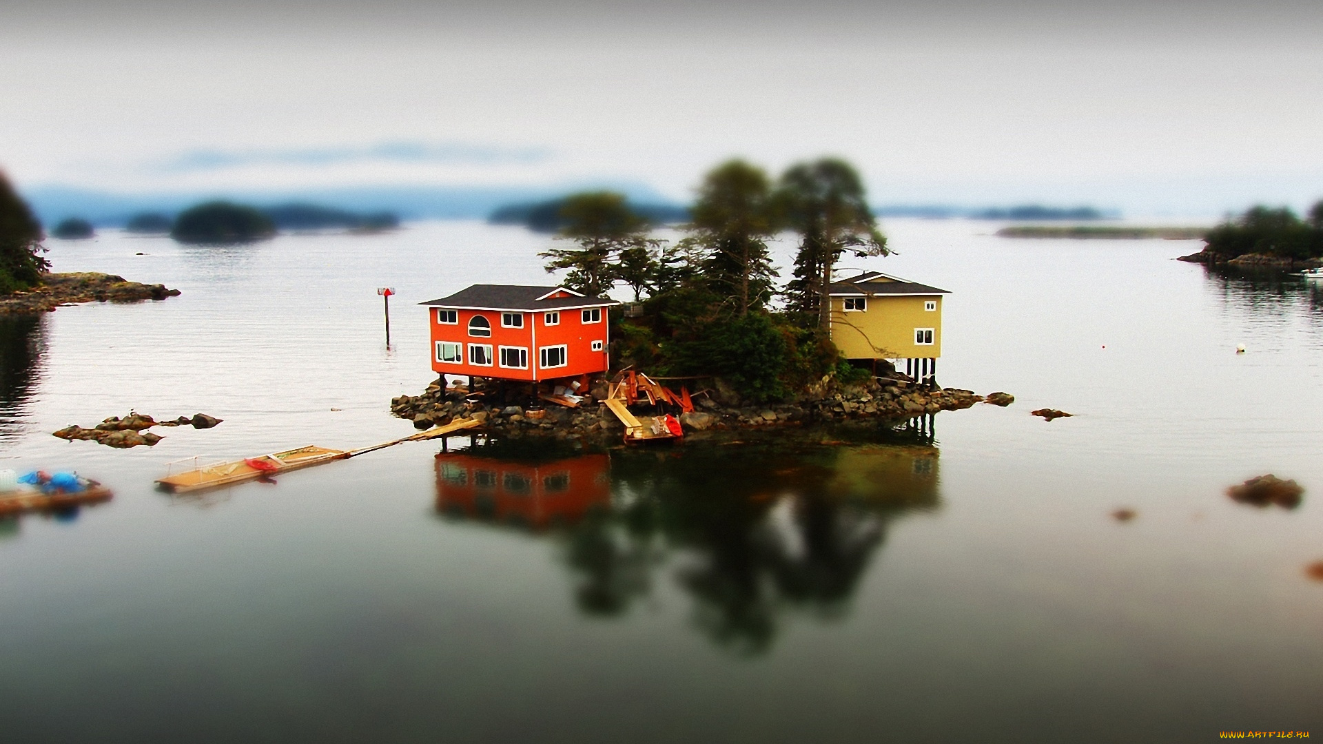 города, -, здания, , дома, дома, остров, озеро