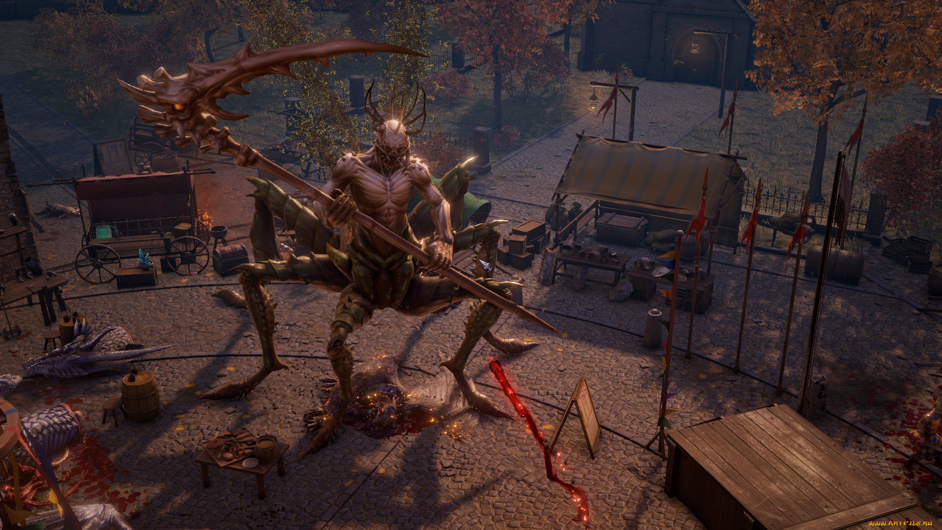 видео, игры, pathfinder, , wrath, of, the, righteous, монстр, поселение, коса