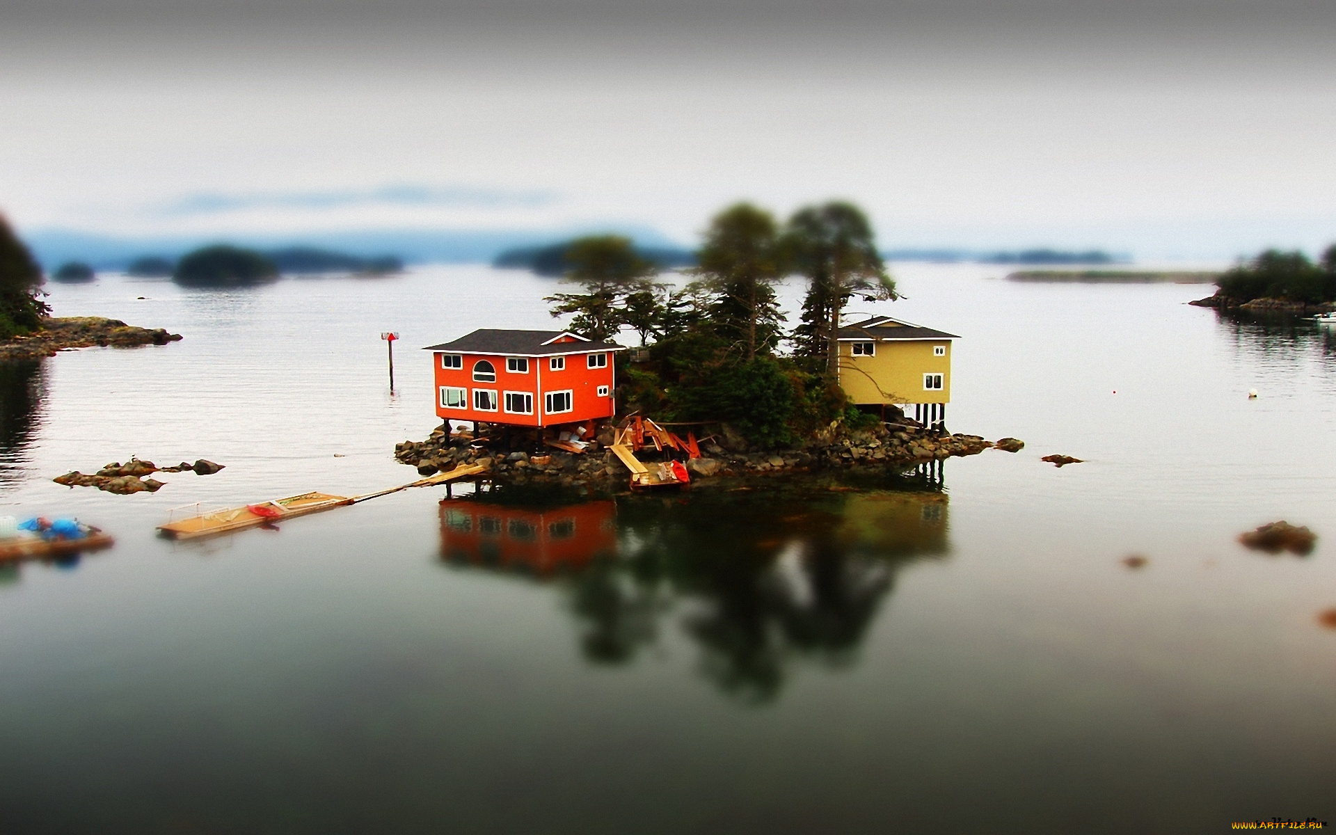 города, -, здания, , дома, дома, остров, озеро