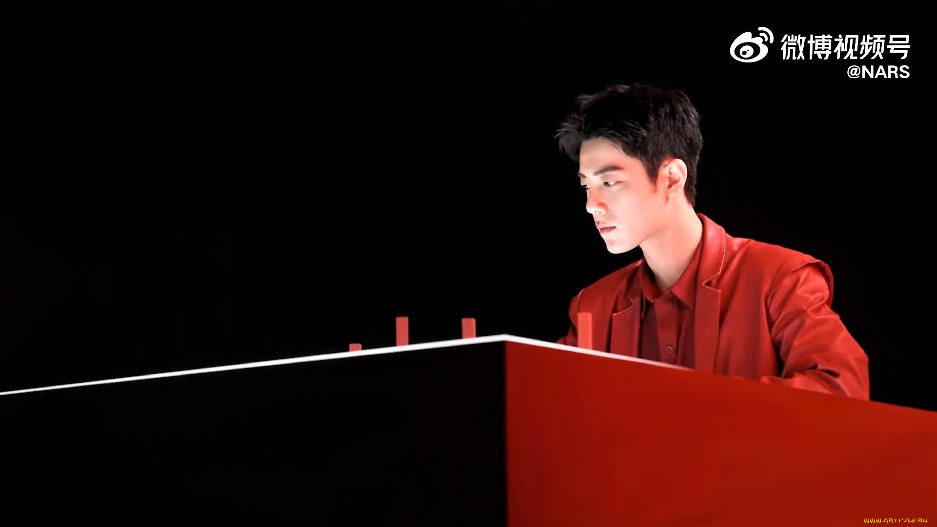 мужчины, xiao, zhan, актер, пиджак, стол, помада