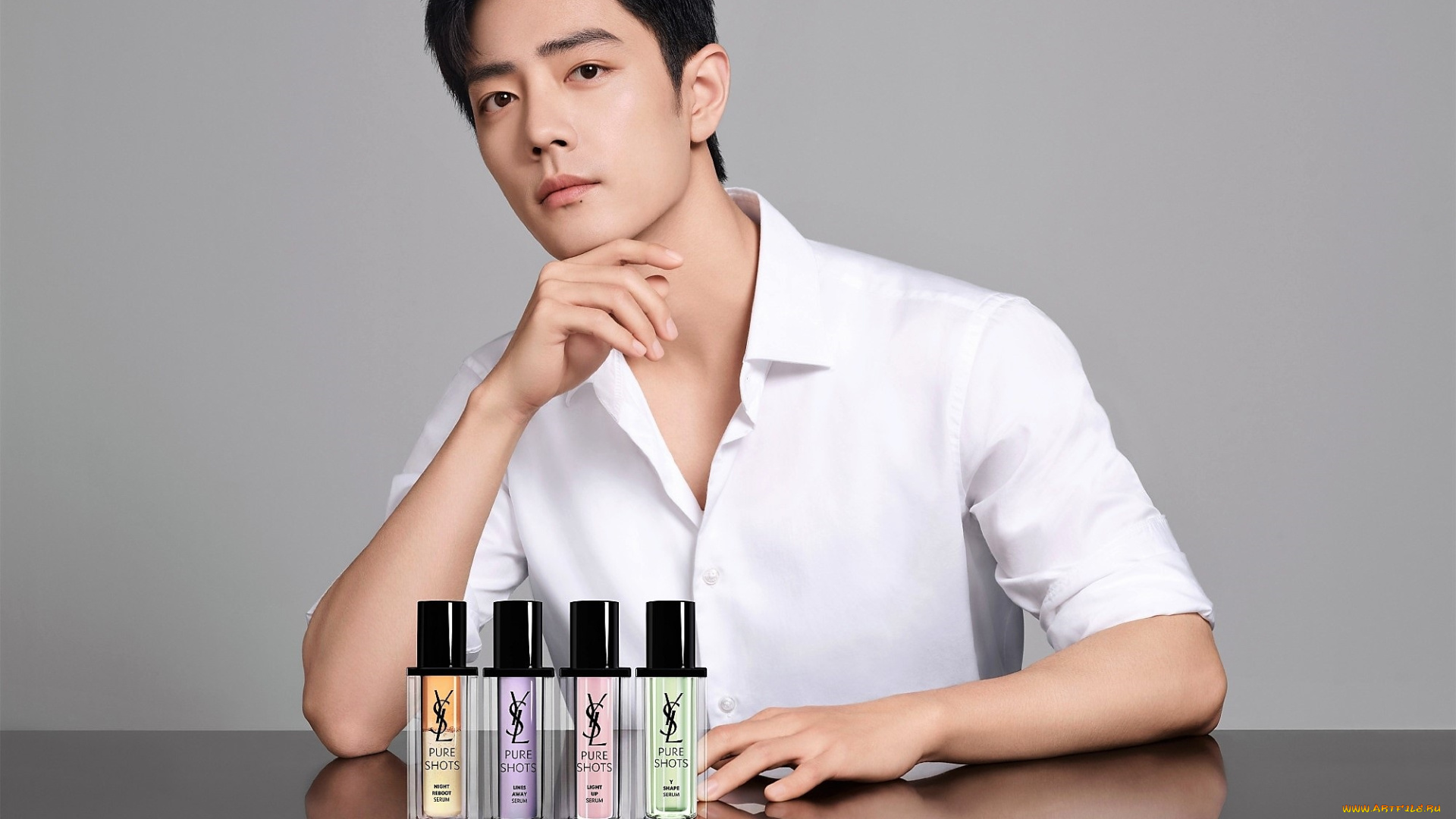 мужчины, xiao, zhan, актер, рубашка, флаконы