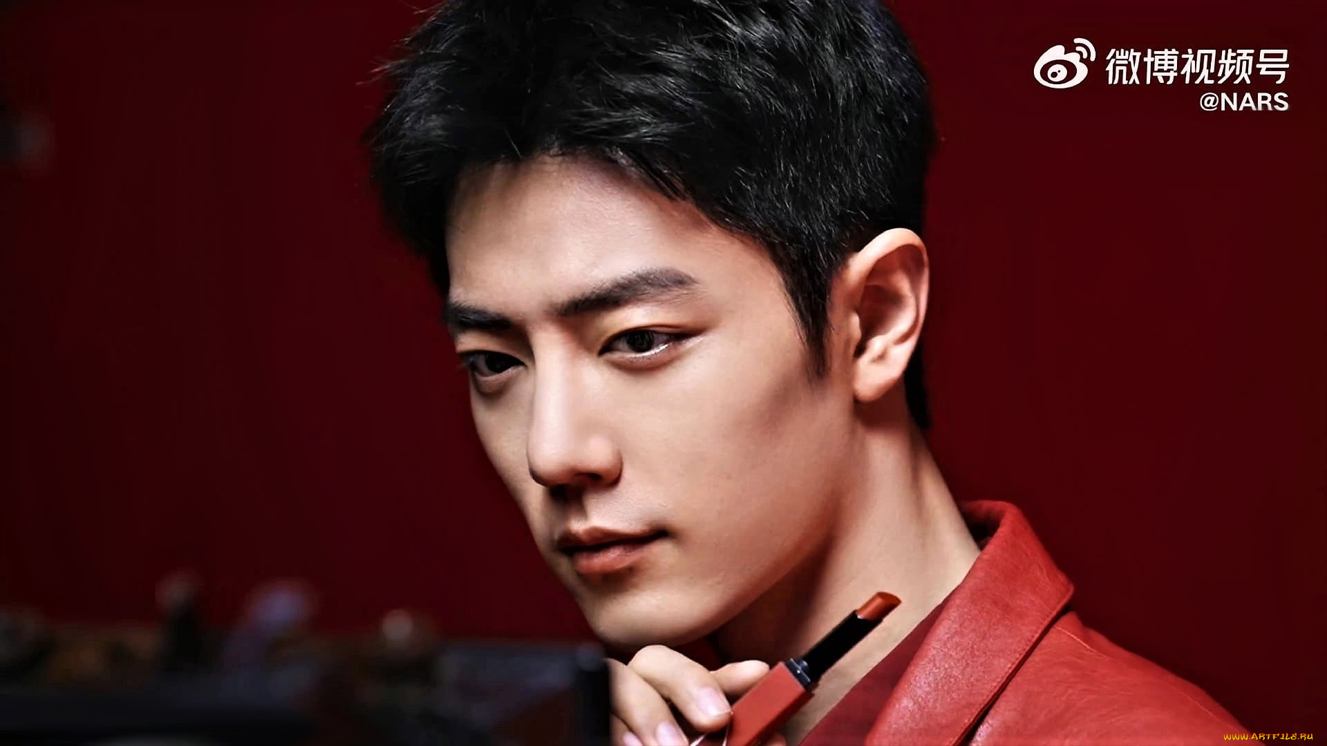 мужчины, xiao, zhan, лицо, куртка, помада, камера