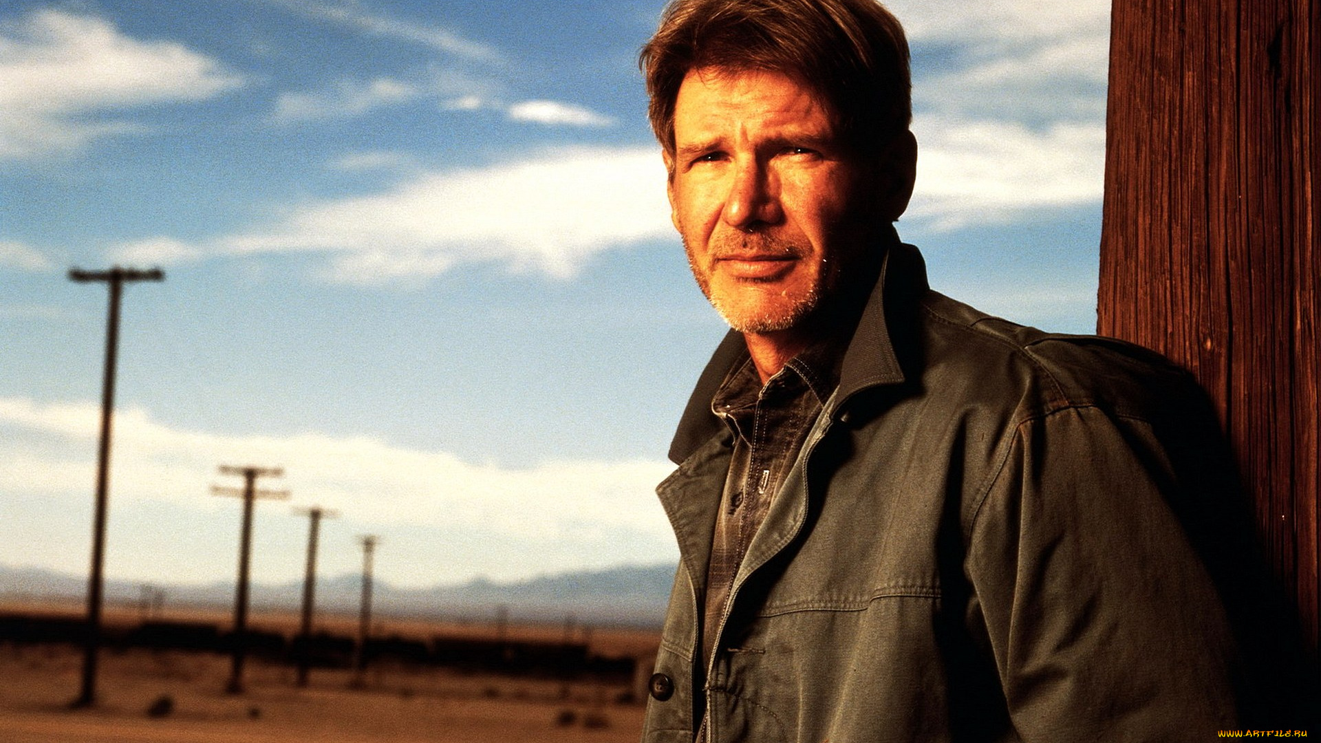 мужчины, harrison, ford, актер, куртка, столбы