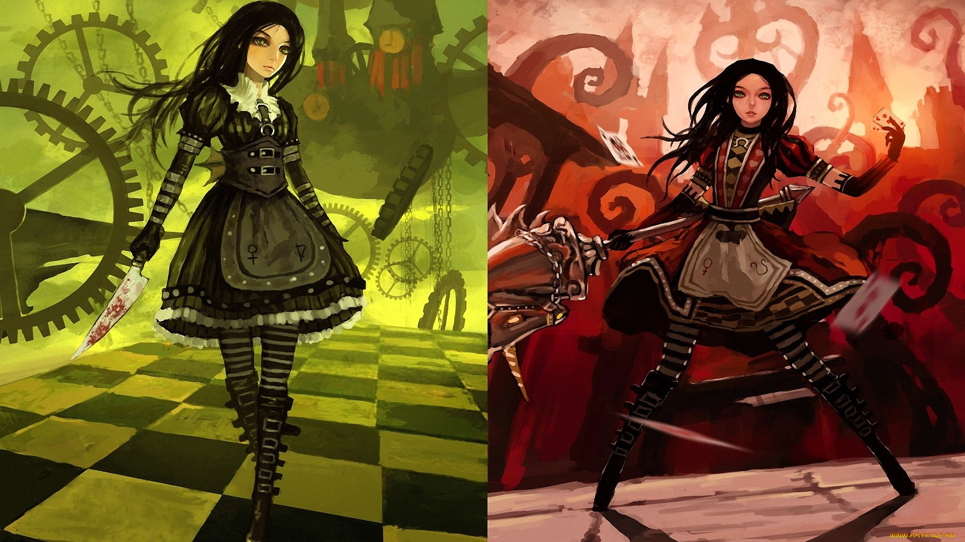 видео, игры, alice, , madness, returns, алиса, нож, город