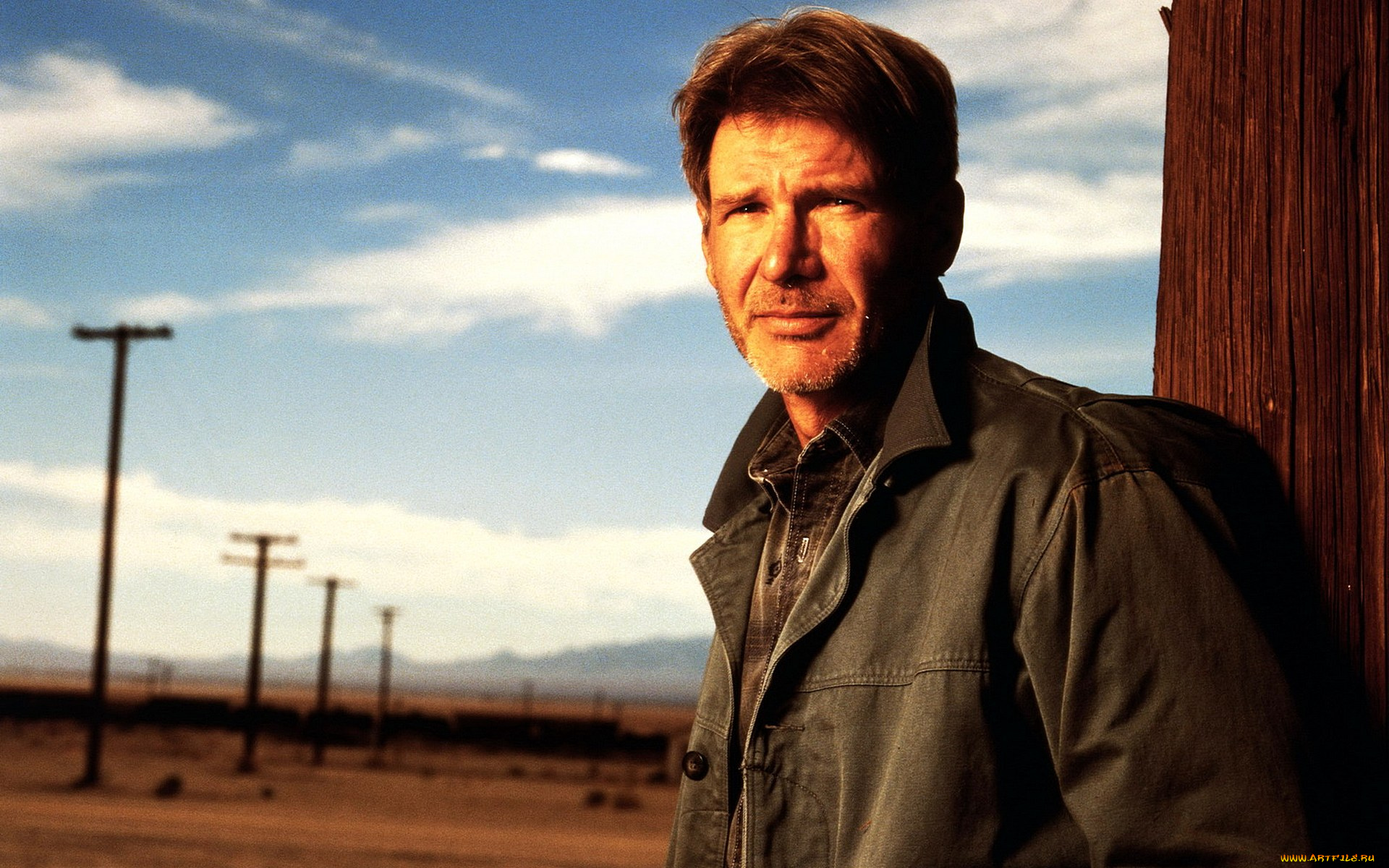 мужчины, harrison, ford, актер, куртка, столбы