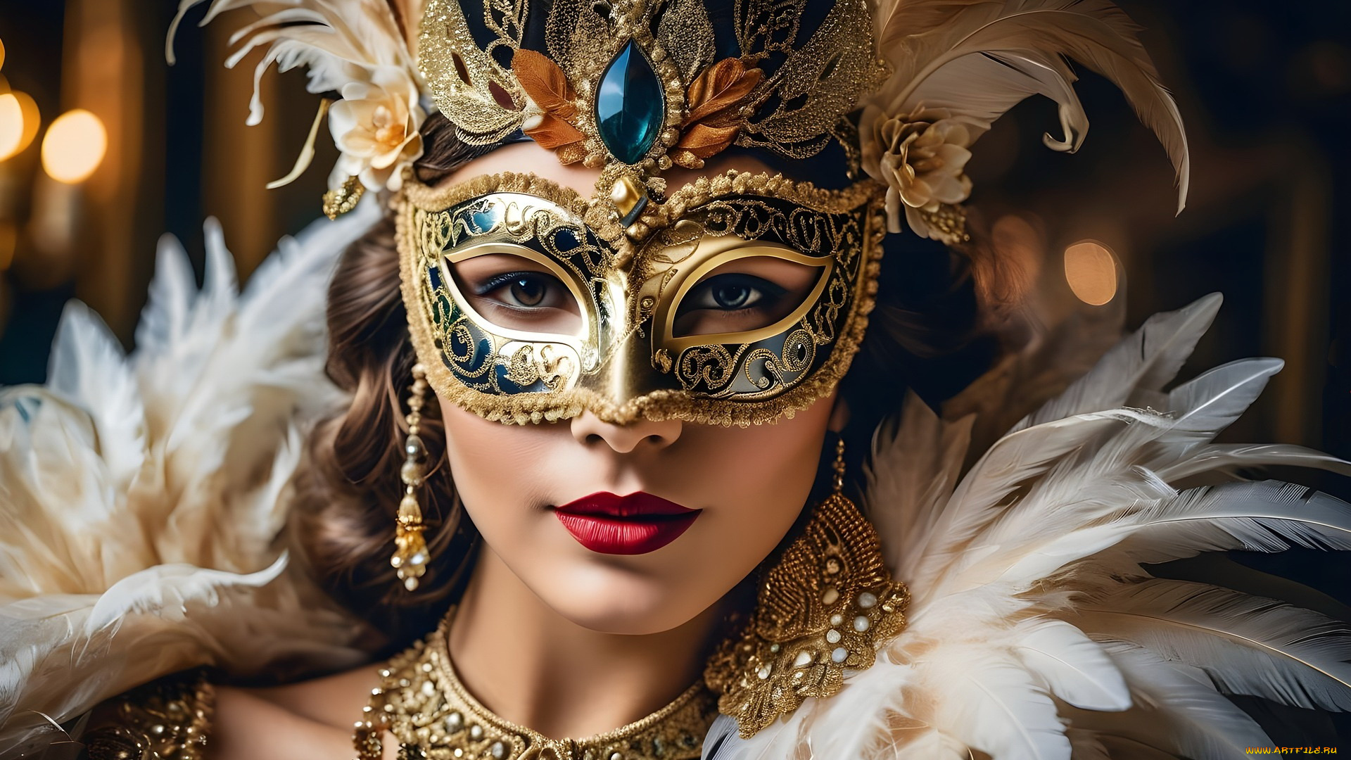 3д, графика, портреты, и, лица, , portraits, and, faсes, маска, перья