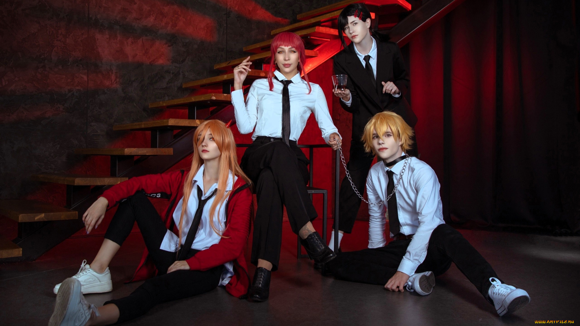 разное, люди, косплей, образы, персонажи, наряды, цепь, лестница