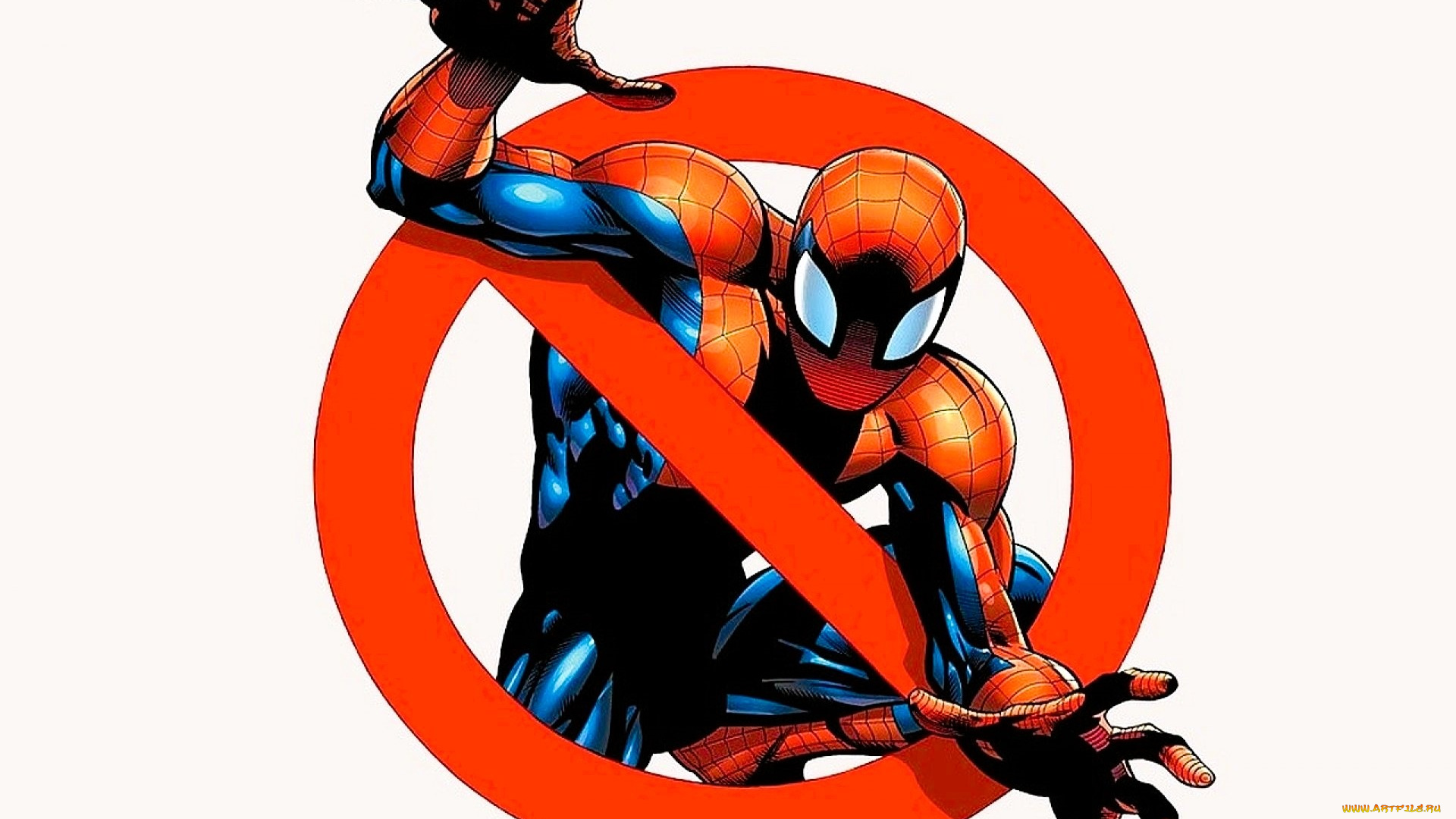 рисованное, комиксы, человек-паук, знак, запрет