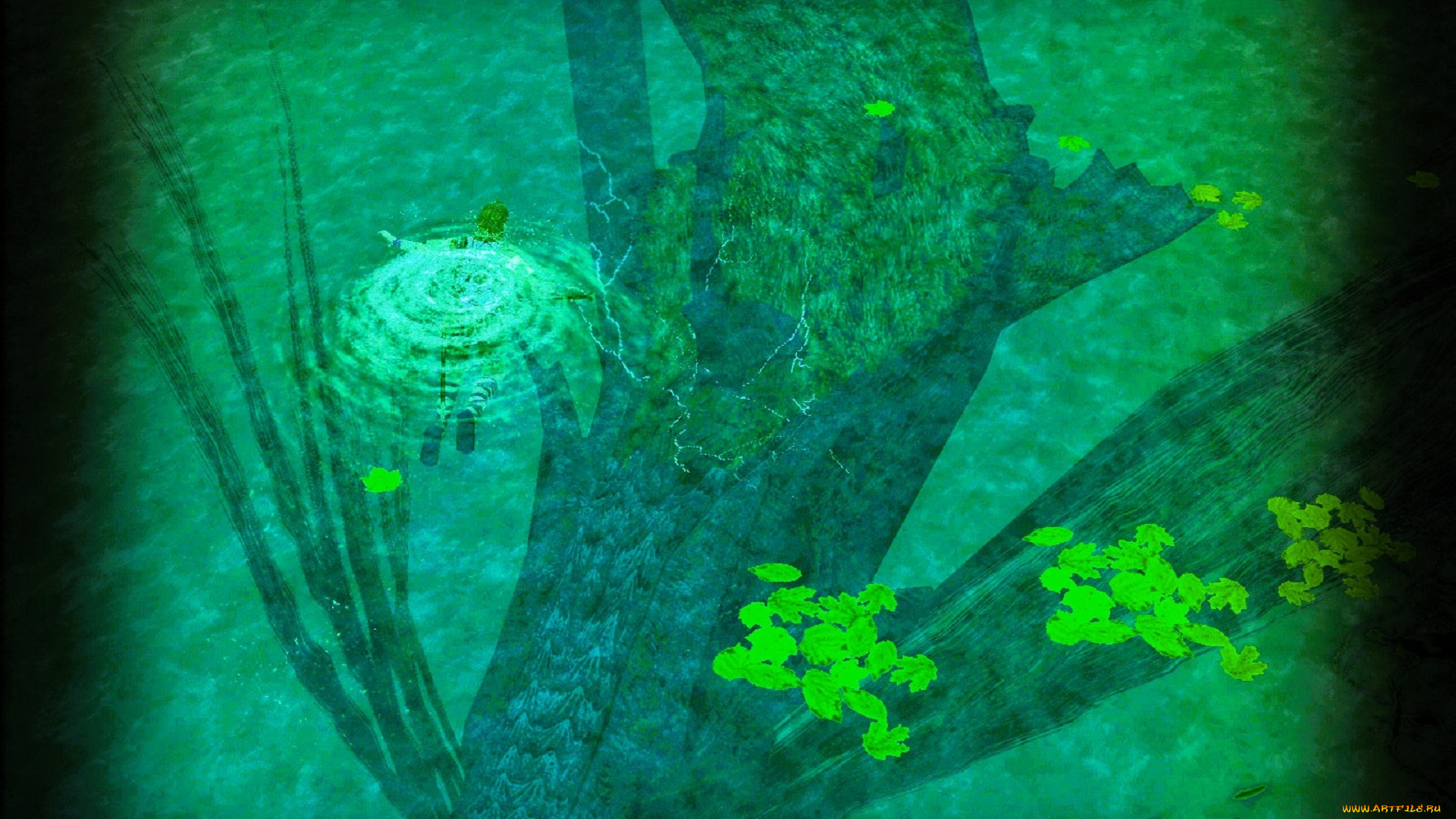 видео, игры, shadow, of, the, colossus, вода, тень, водоросли