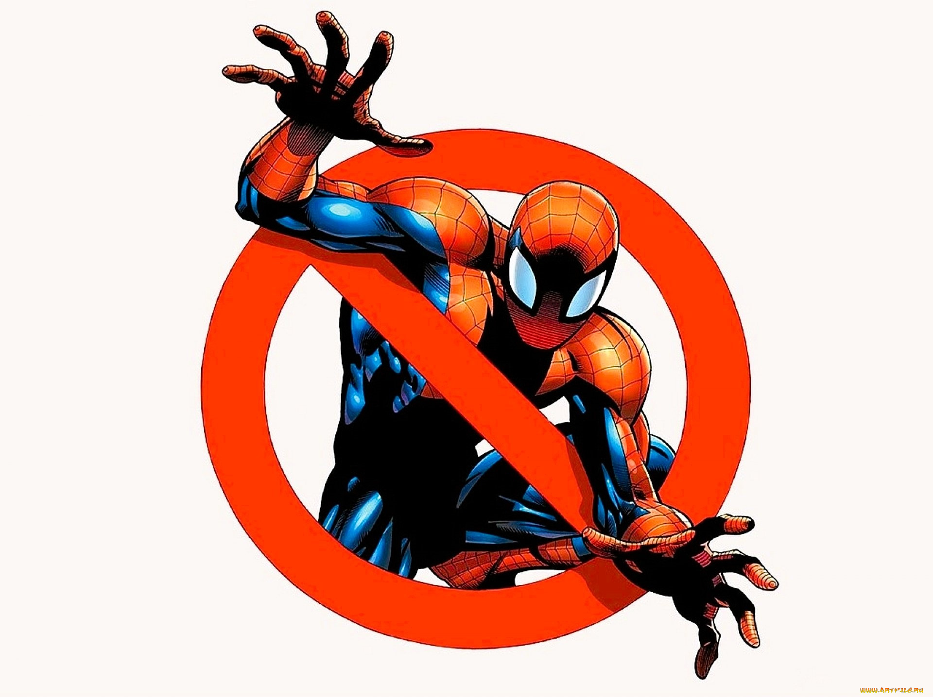 рисованное, комиксы, человек-паук, знак, запрет