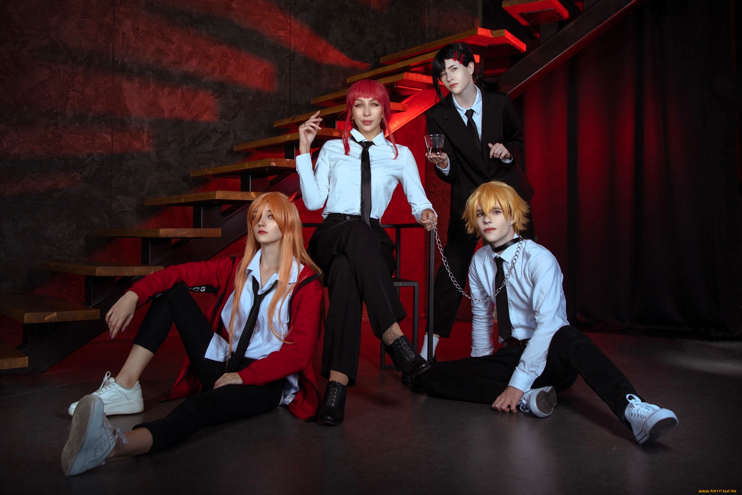 разное, люди, косплей, образы, персонажи, наряды, цепь, лестница