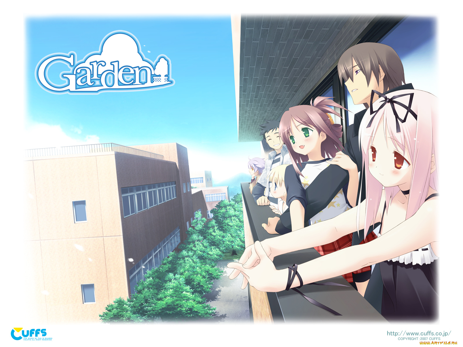 cuffs, garden, аниме