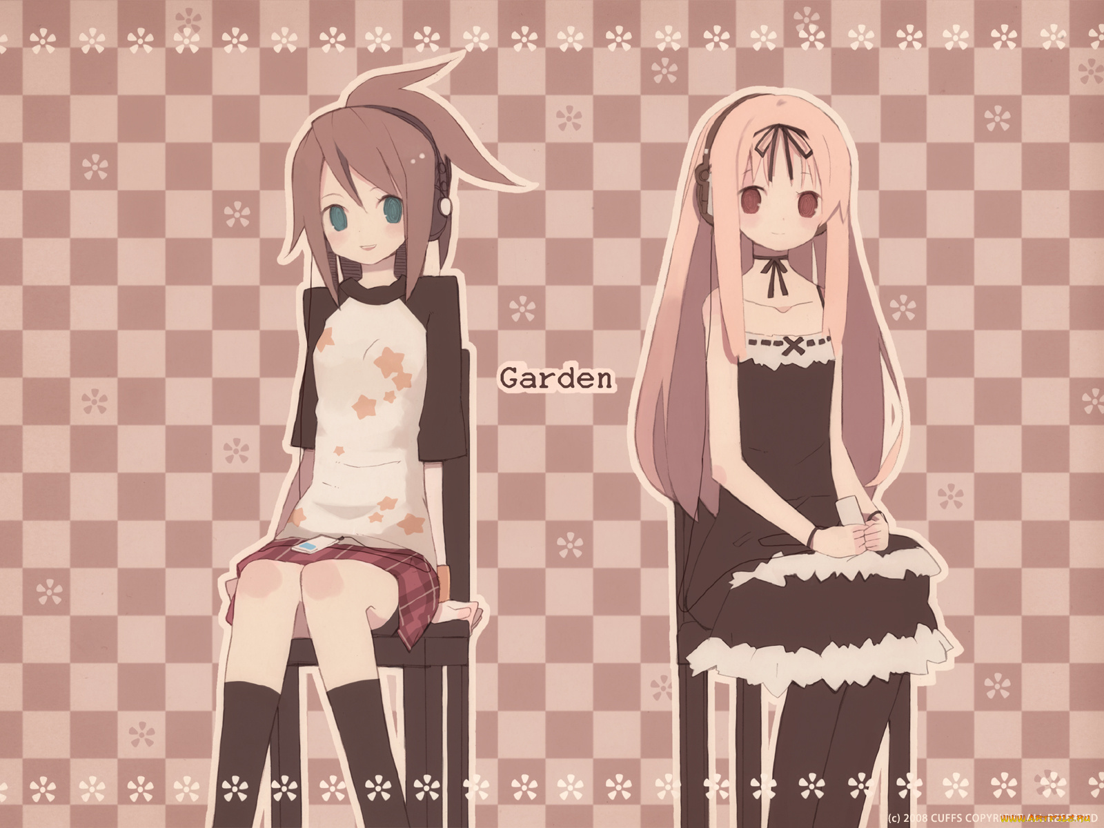cuffs, garden, аниме