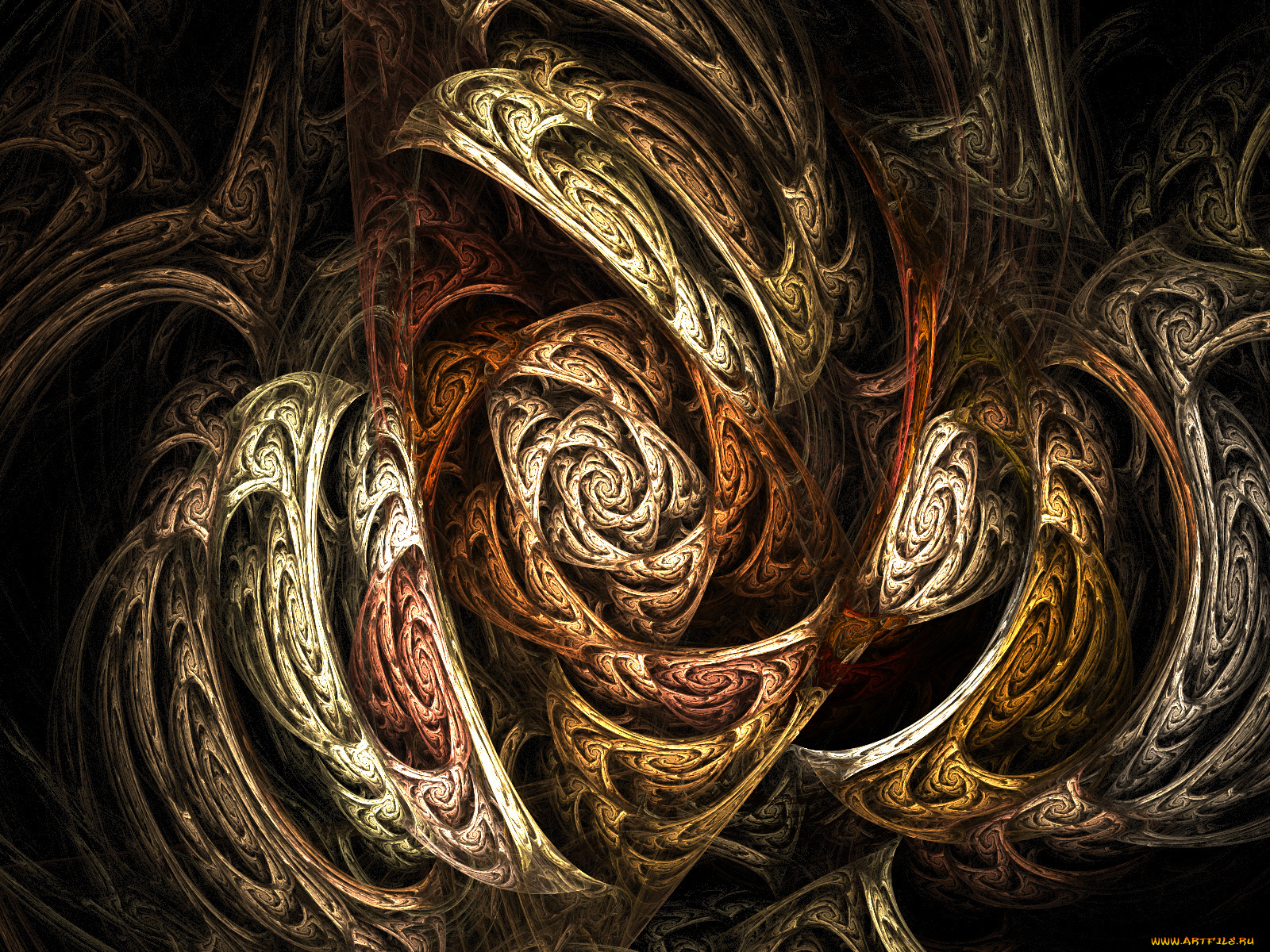 3д, графика, fractal, фракталы, узор, цвета