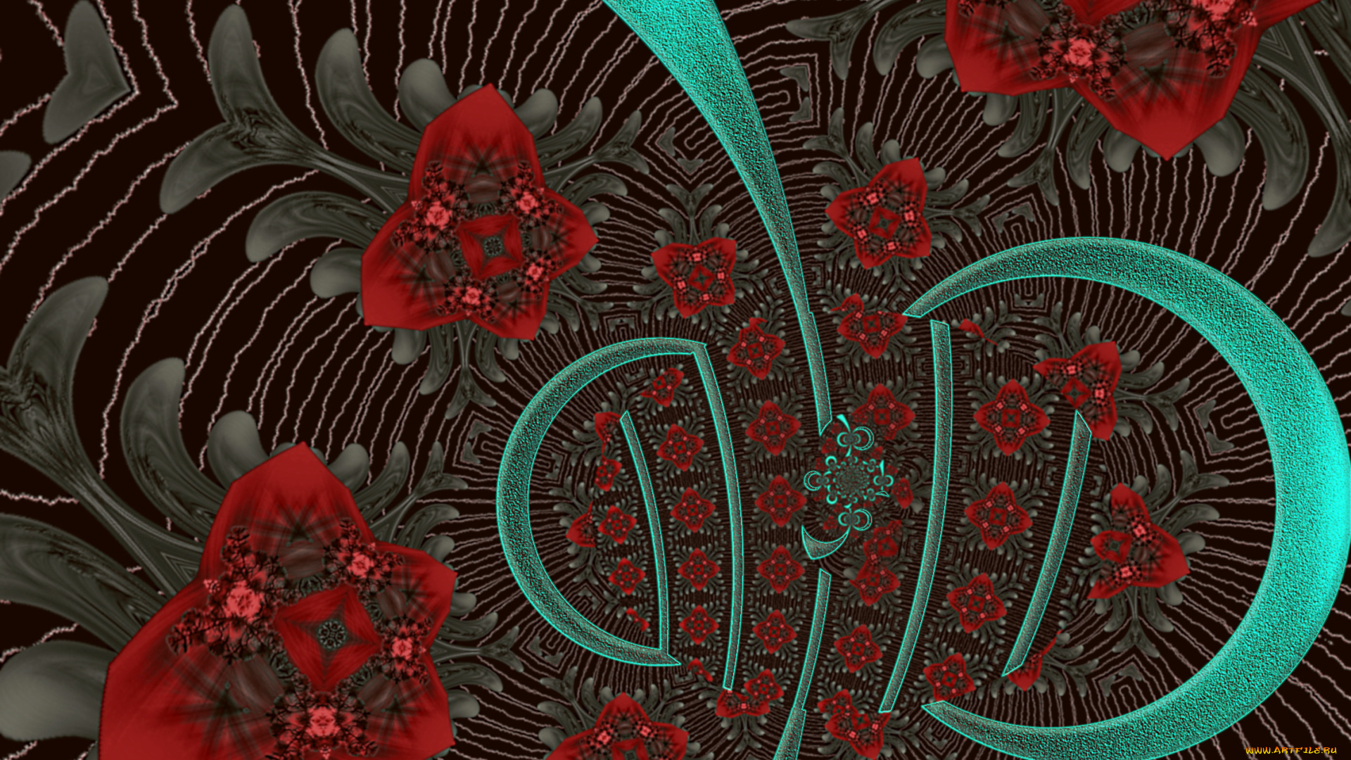 3д, графика, fractal, фракталы, узор, фон, цвета