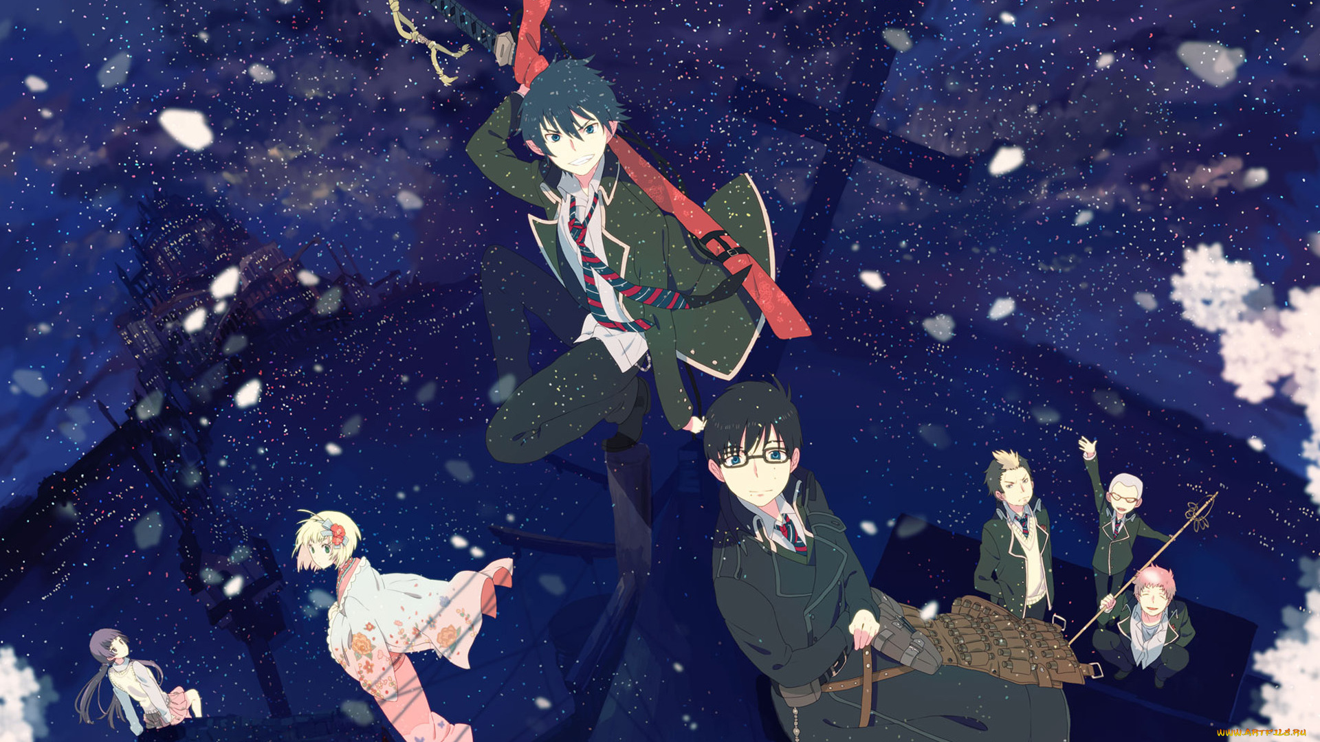 аниме, ao, no, exorcist