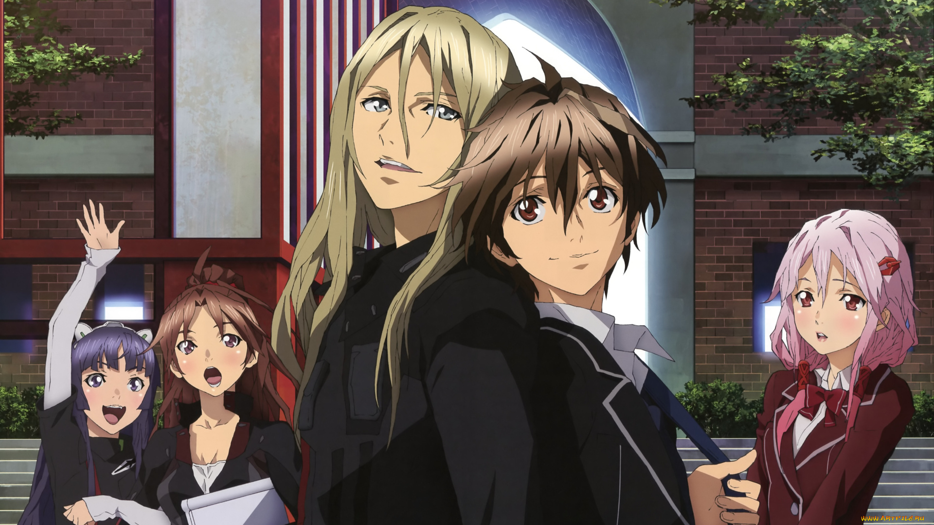 аниме, guilty, crown, tsutsugami, gai, shinomiya, ayase, tsugumi, ouma, shu, yuzuriha, inori