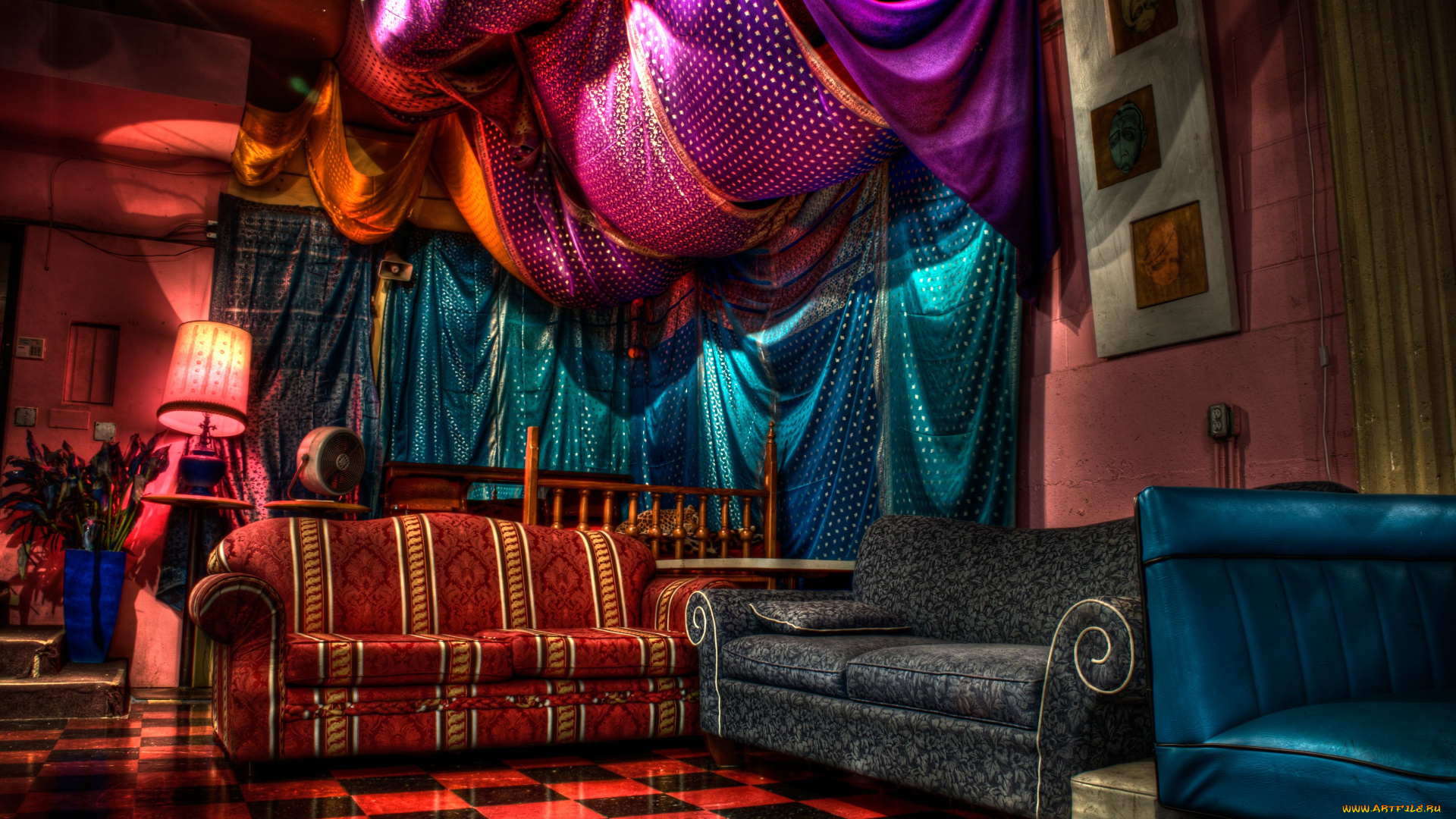 интерьер, другое, клуб, диван