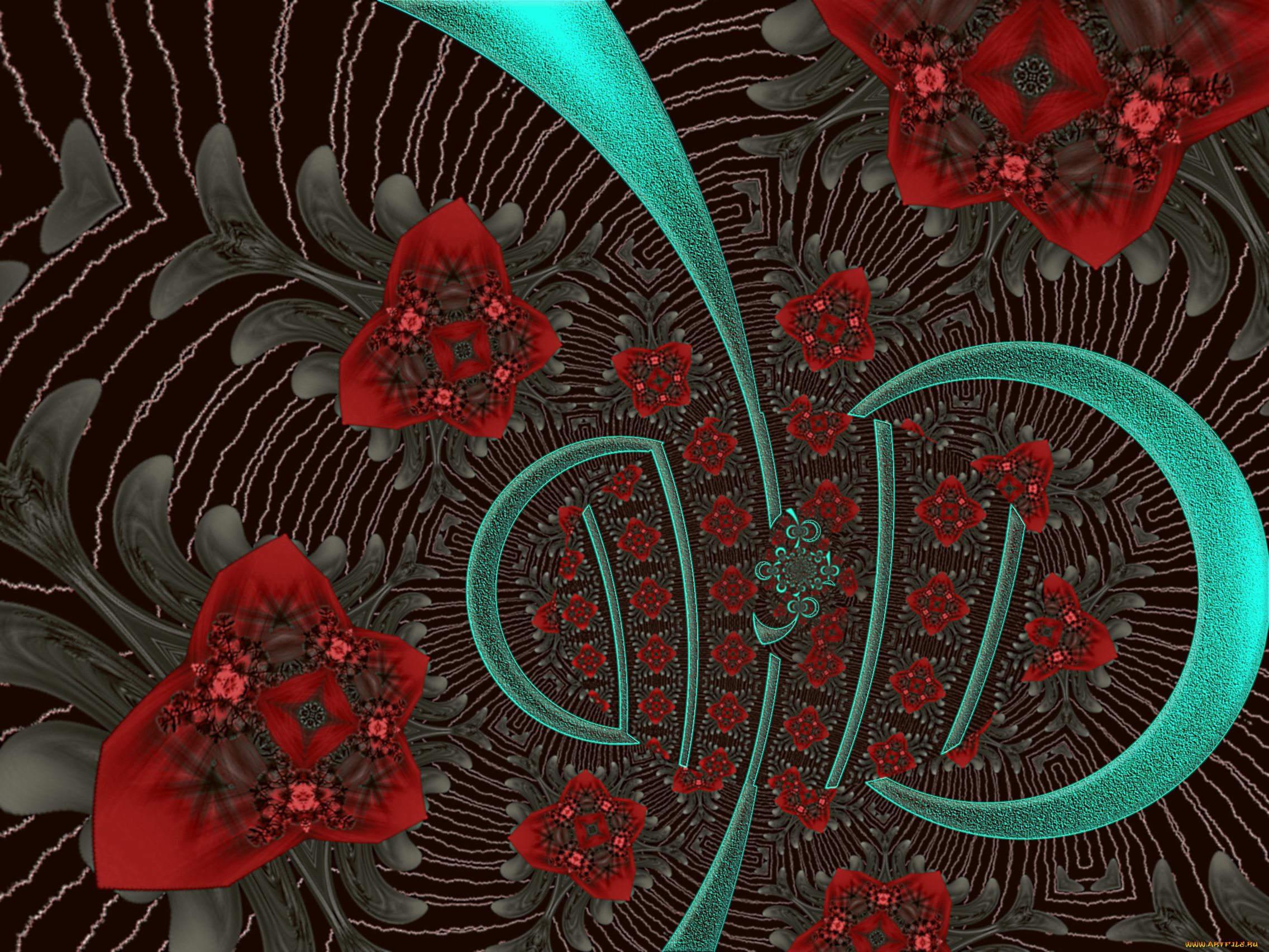 3д, графика, fractal, фракталы, узор, фон, цвета