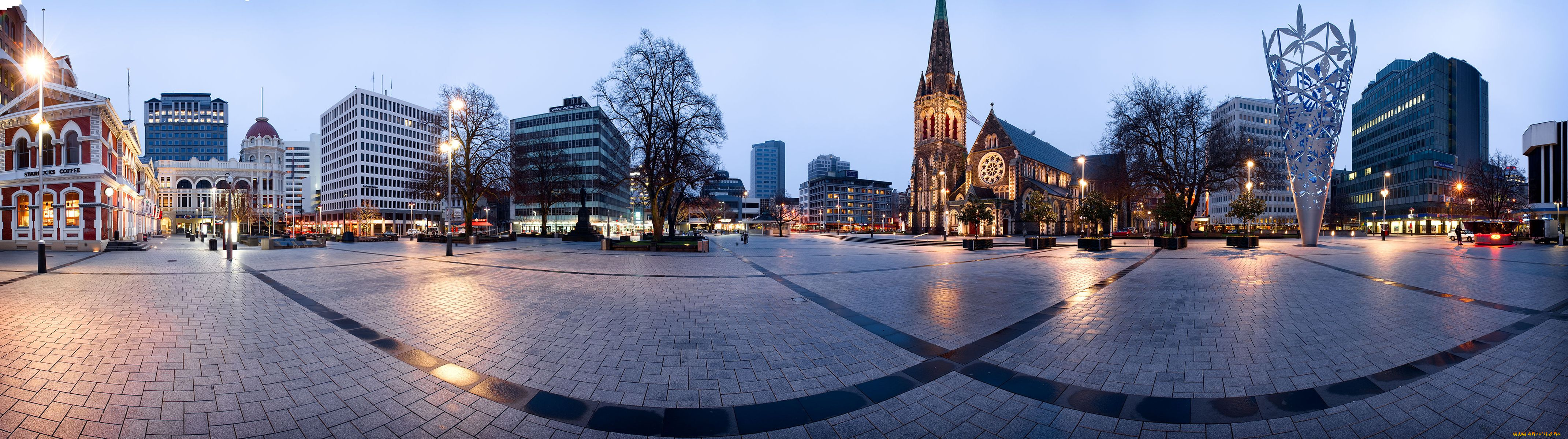 christchurch, new, zealand, города, улицы, площади, набережные, костёл, площадь, новая, зеландия, здания, панорама
