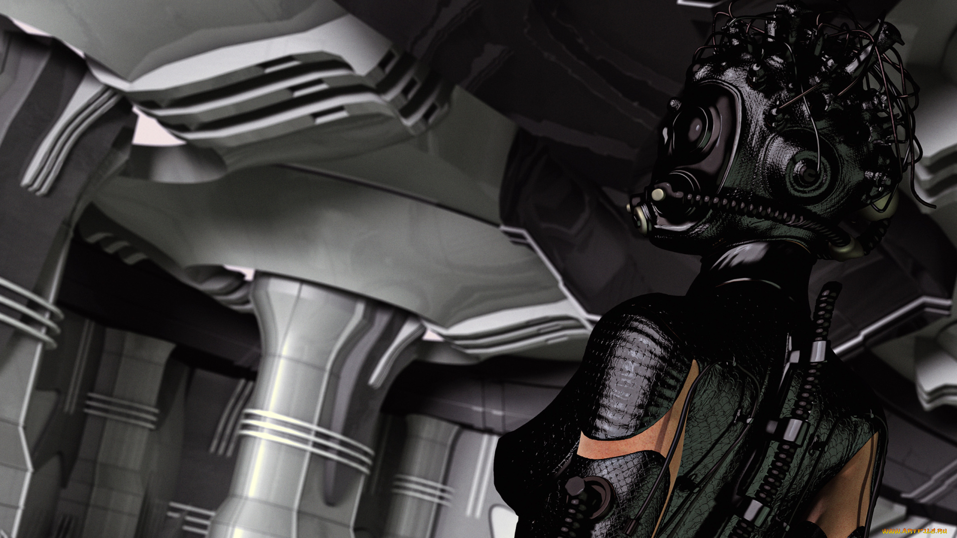 3д, графика, creatures, существа, киборг