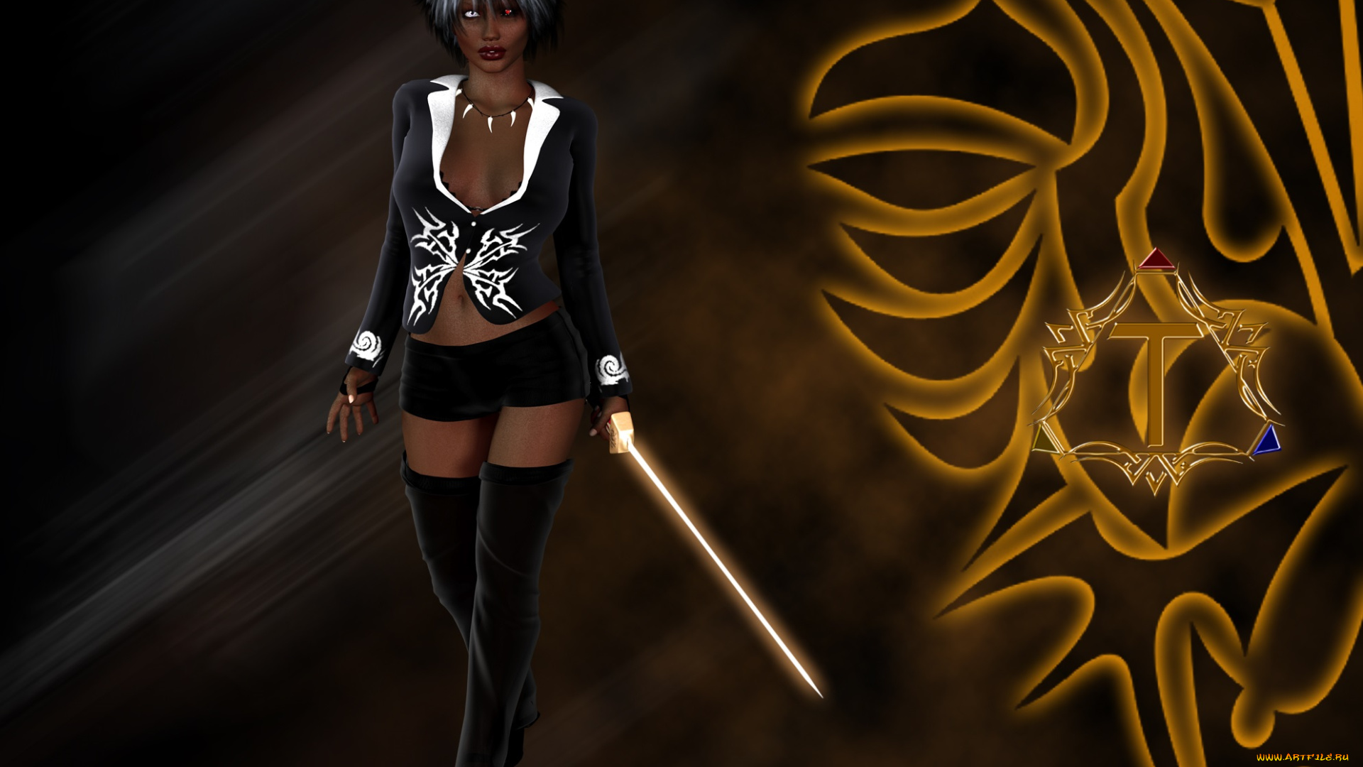 3д, графика, fantasy, фантазия, девушка, оружие