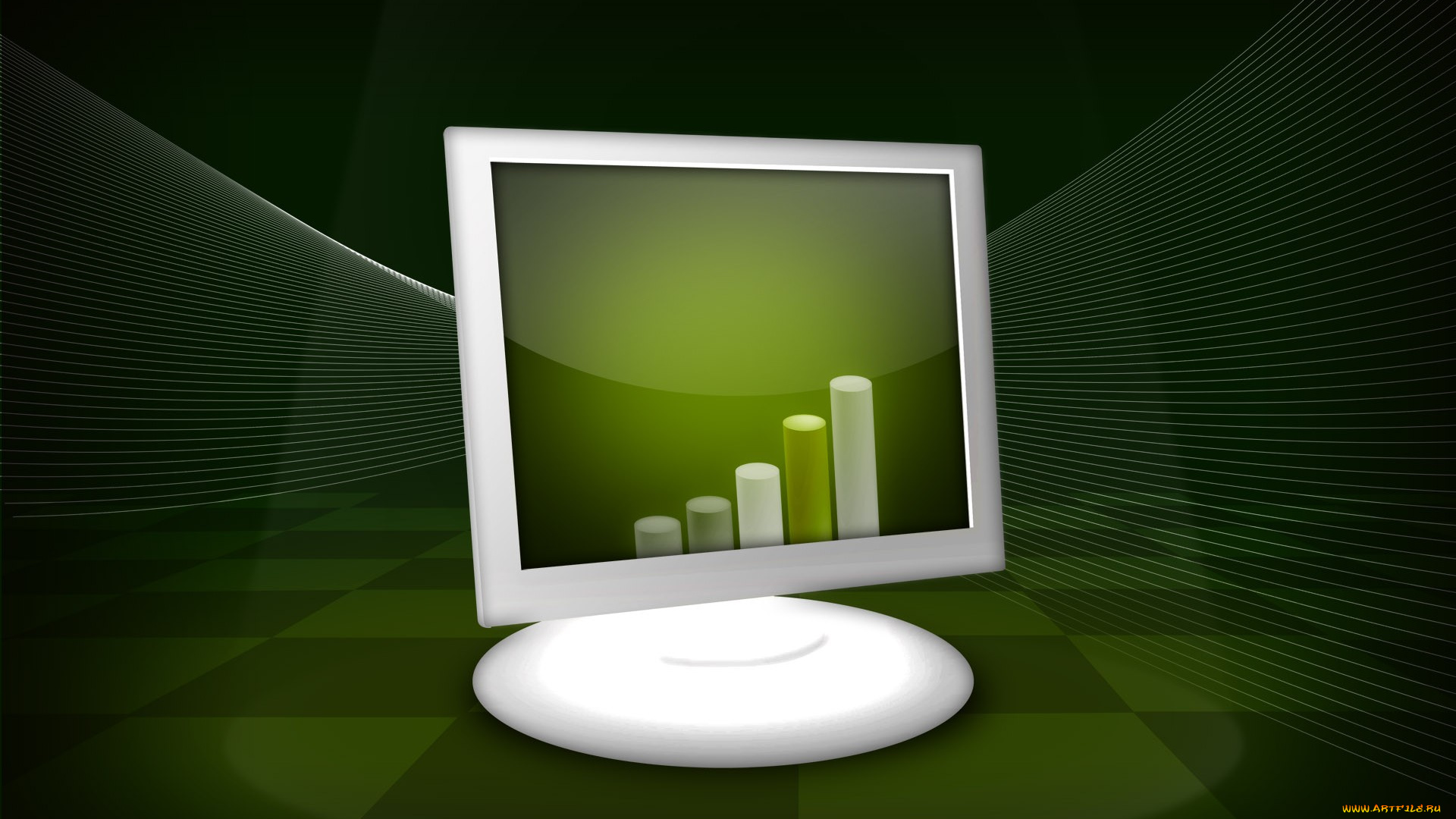 3д, графика, modeling, моделирование, абстракция, монитор