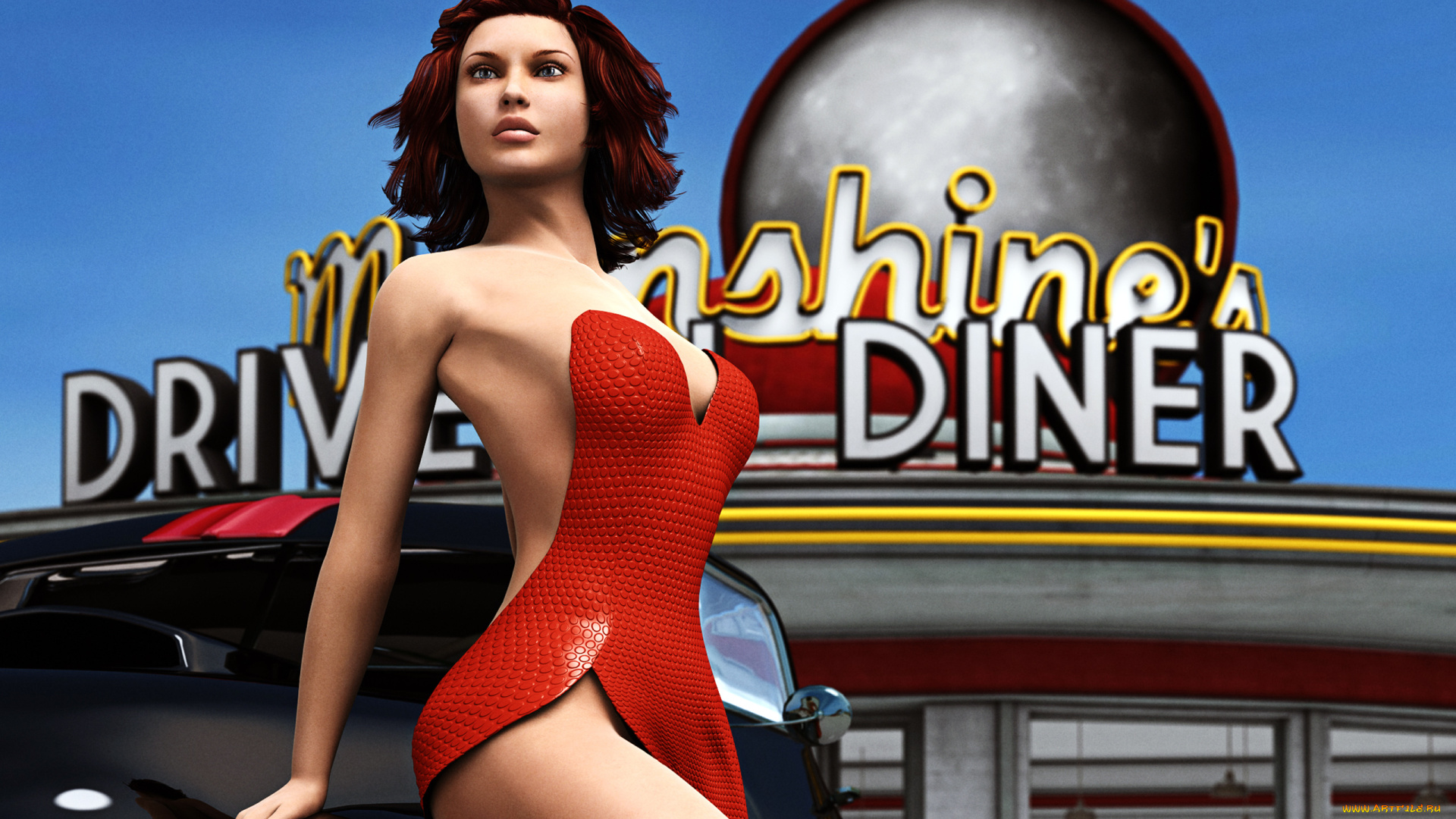 3д, графика, people, люди, прическа, авто