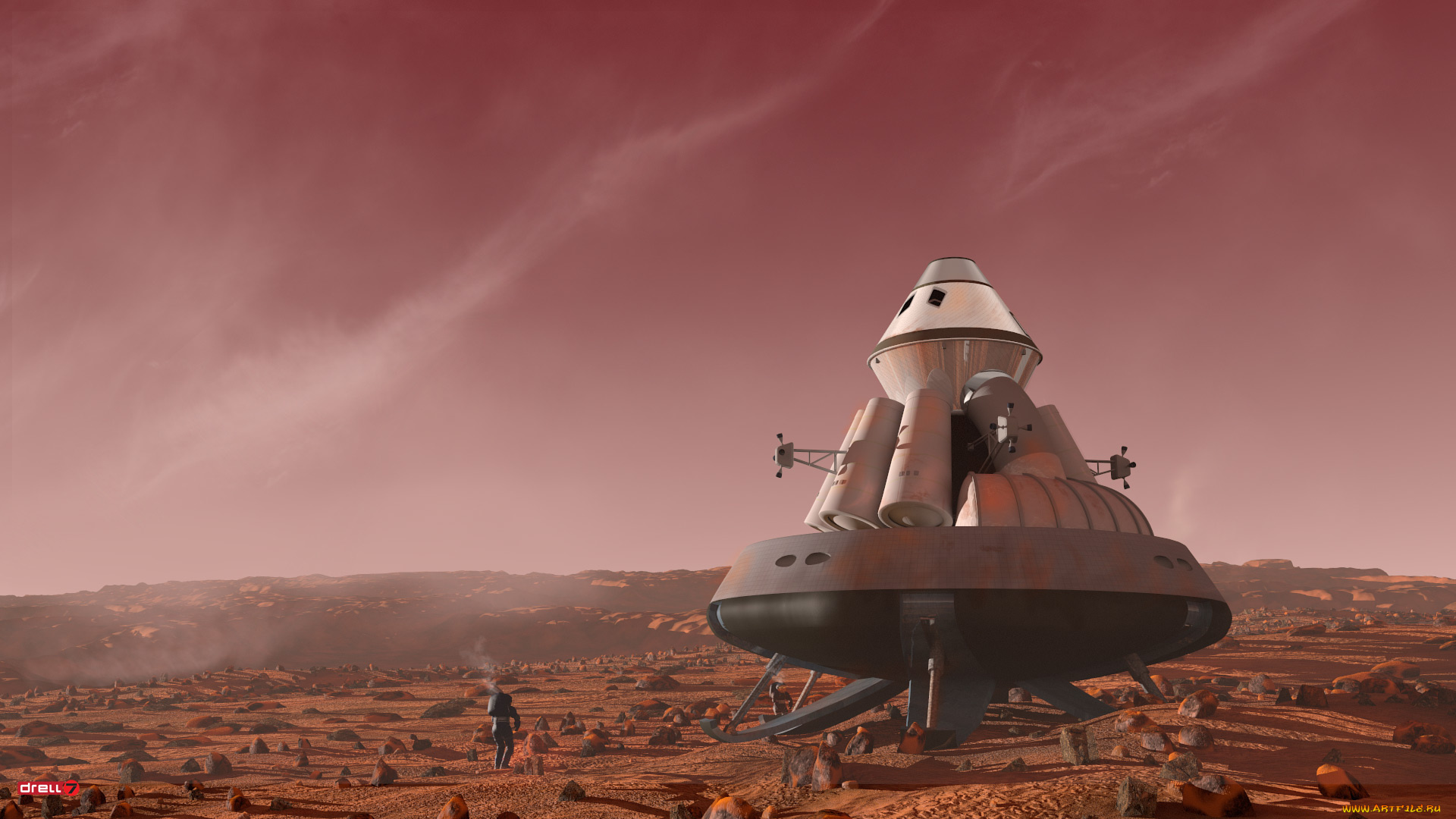 космос, арт, планета, космонавт