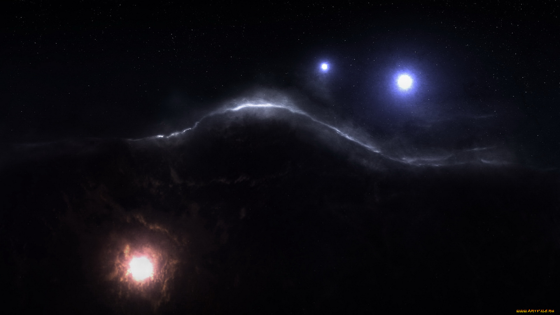 космос, арт, звезды, планеты