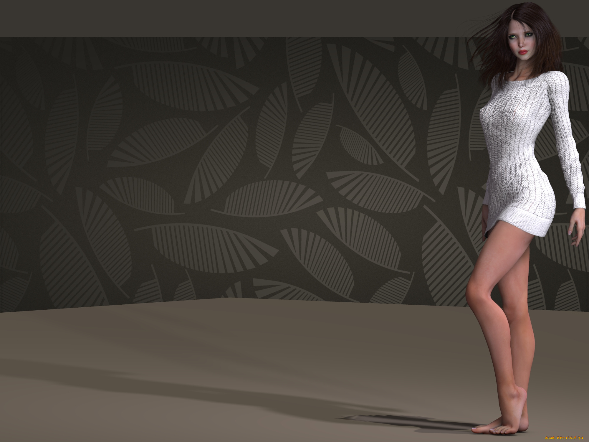 3д, графика, people, люди, девушка, взгляд