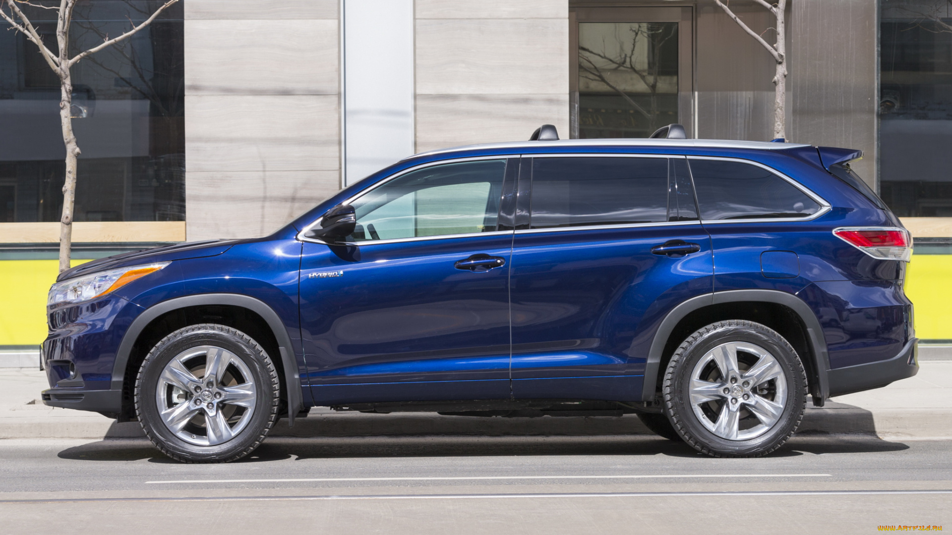 автомобили, toyota, highlander, hybrid, 2013, синий