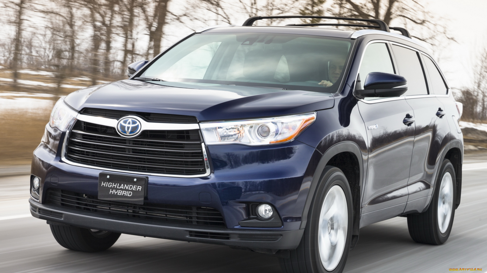 автомобили, toyota, синий, highlander, 2013, hybrid