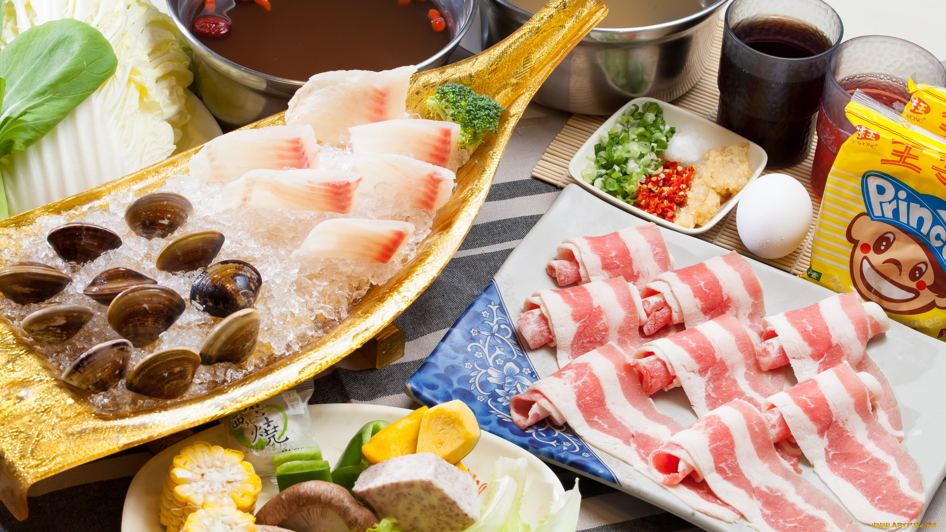 еда, разное, рыба, бекон, морепродукты