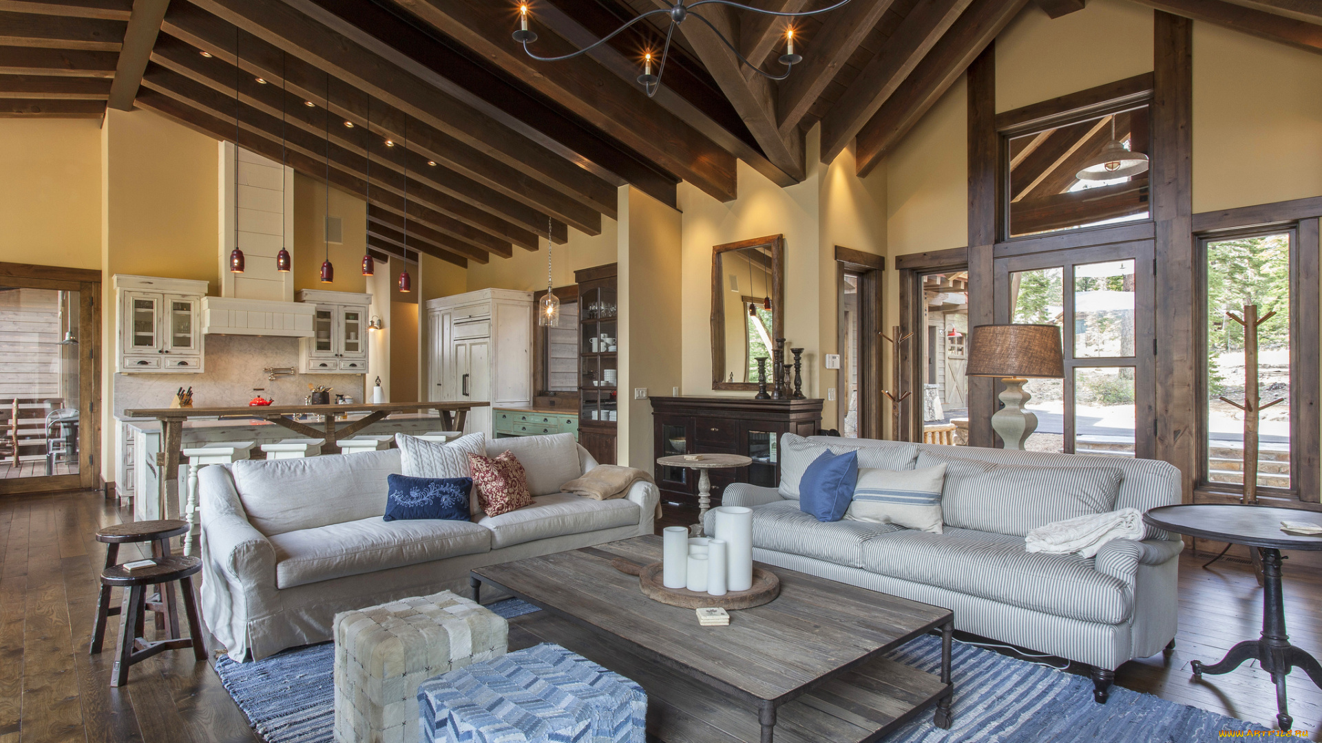 интерьер, гостиная, диваны