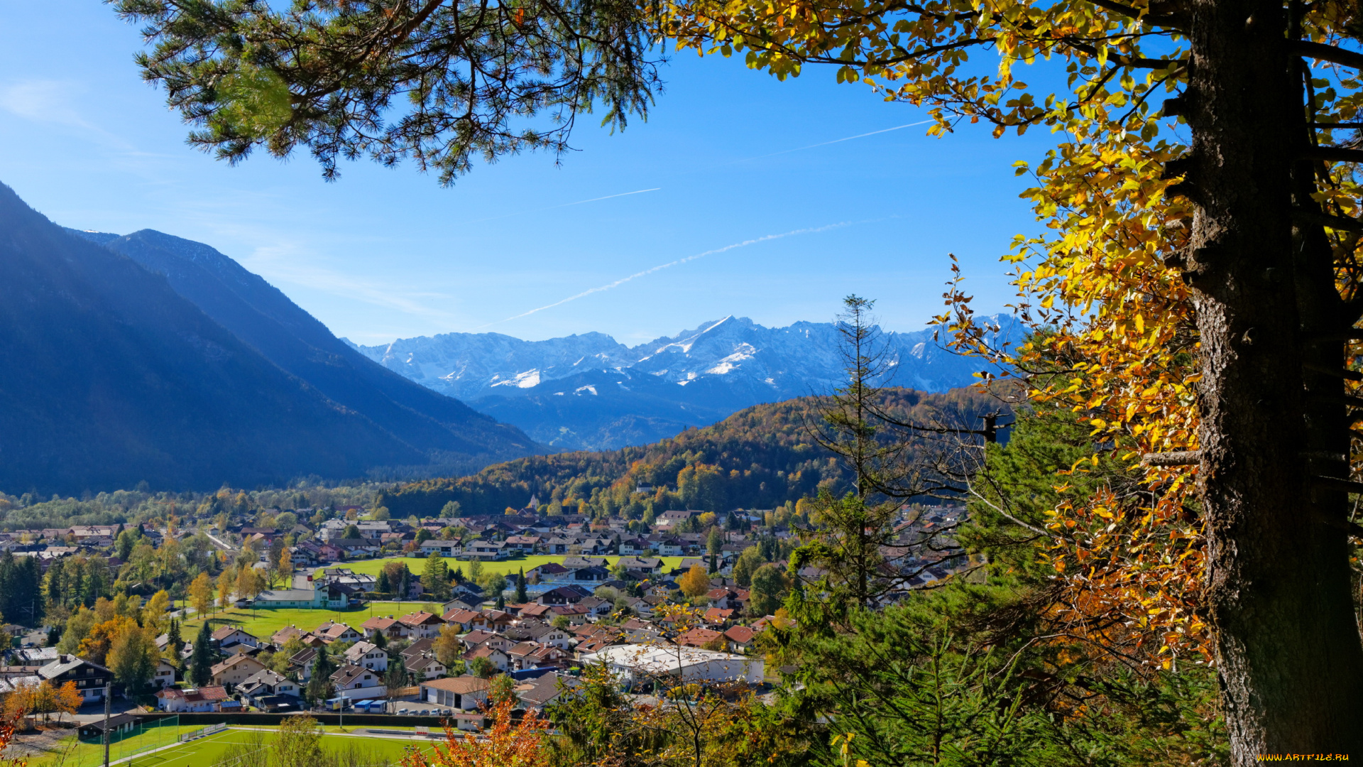 oberau, , германия, города, -, панорамы, oberau, германия, дома, панорама, пейзаж