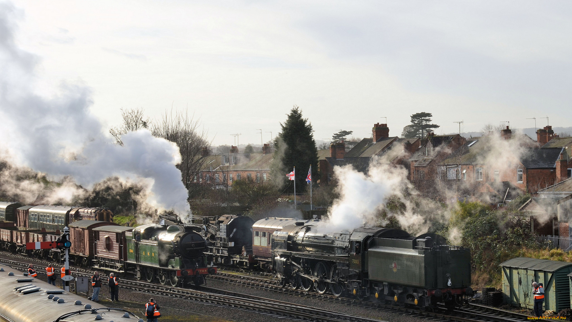 техника, паровозы, железная, дорога, рельсы, паровоз