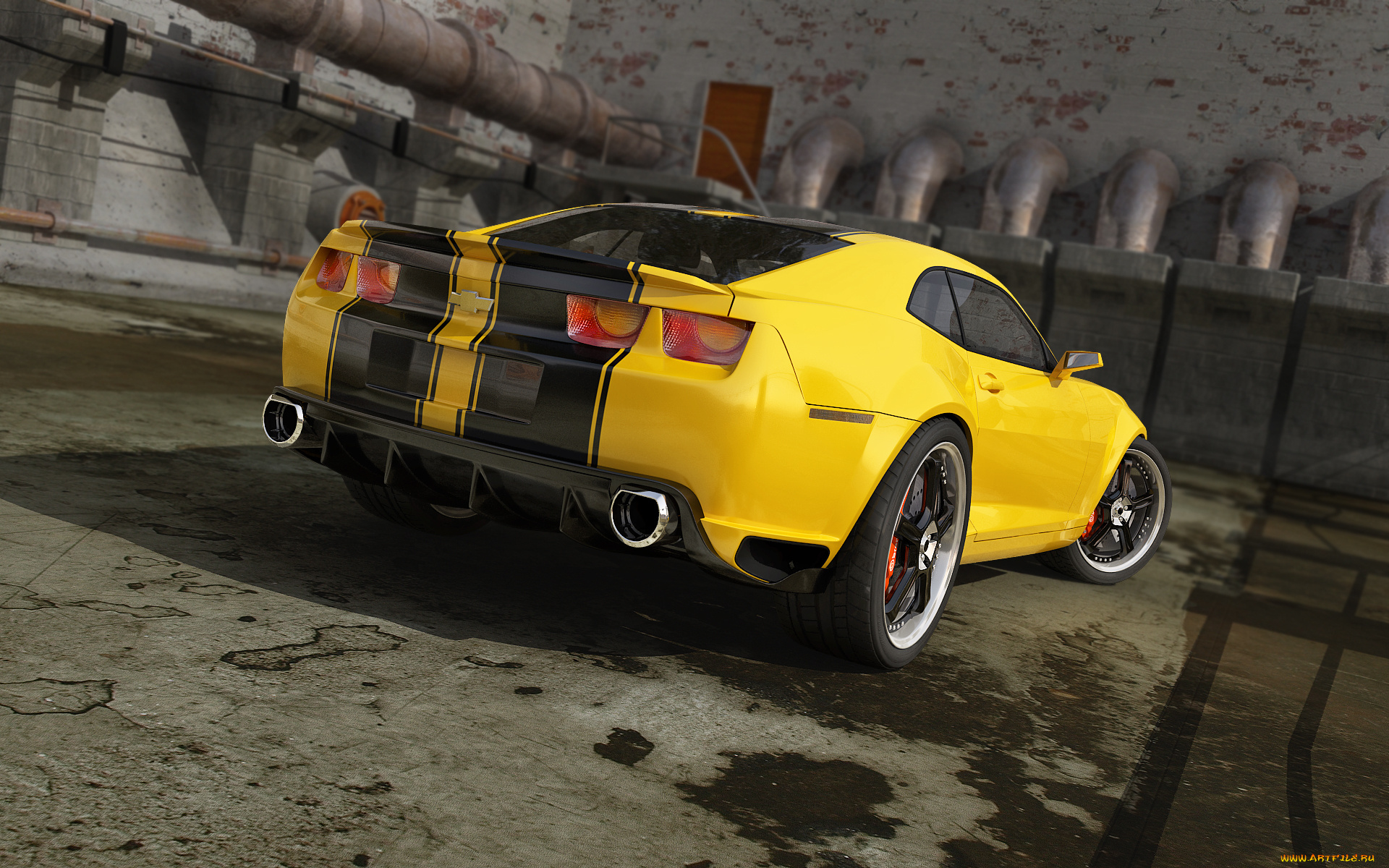 автомобили, 3д, chevrolet, camaro