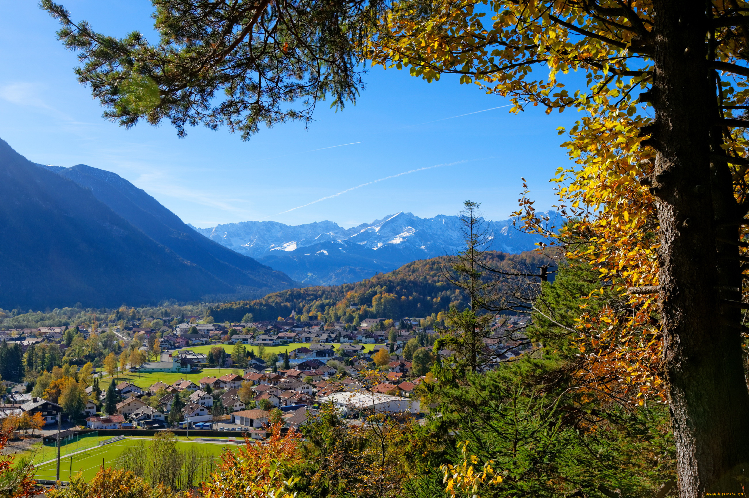 oberau, , германия, города, -, панорамы, oberau, германия, дома, панорама, пейзаж