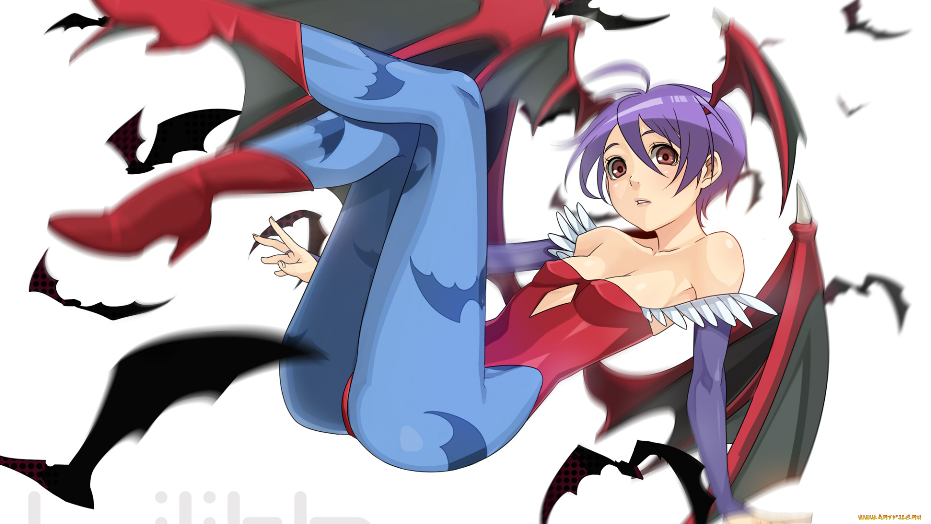 аниме, night, warriors, , darkstalkers, dark, stalkers, крылья, девушка