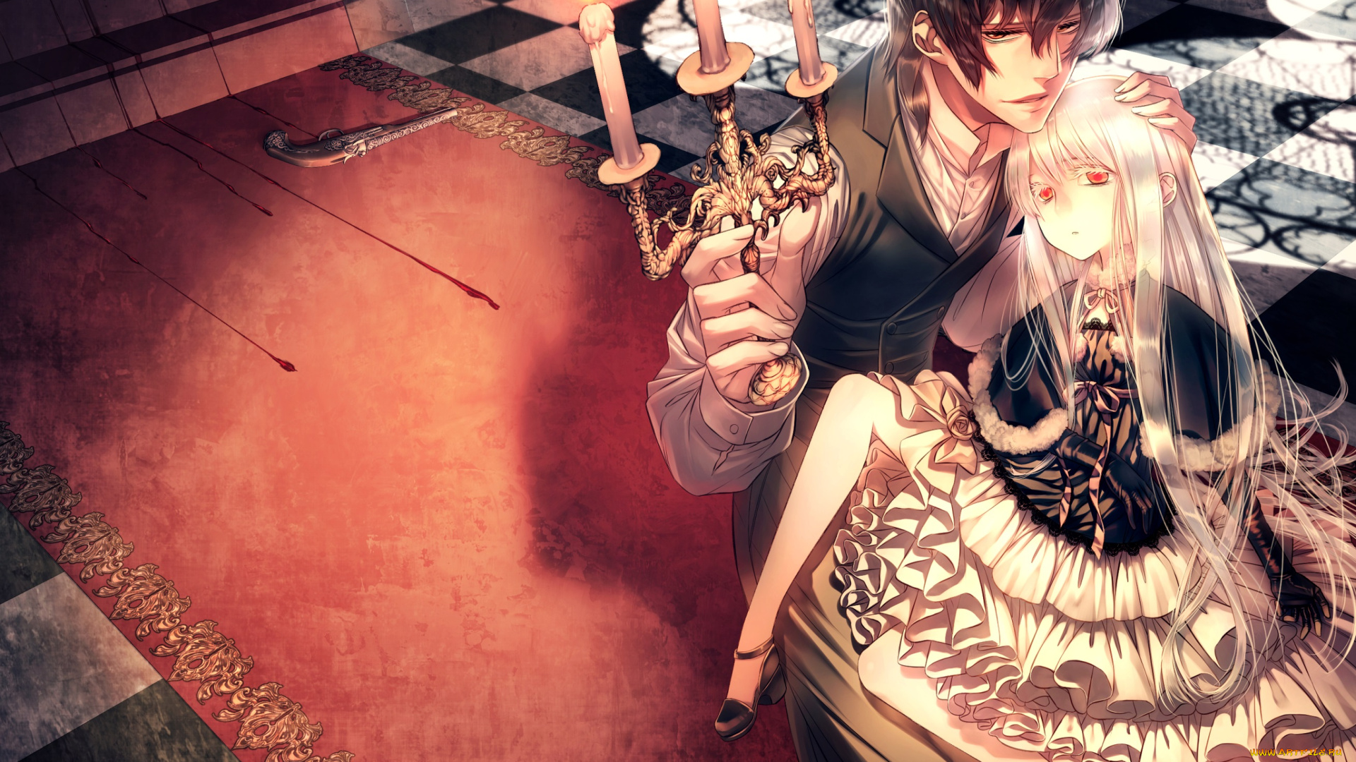 аниме, unknown, , другое, shijuuhachi, арт, пара, парень, девочка