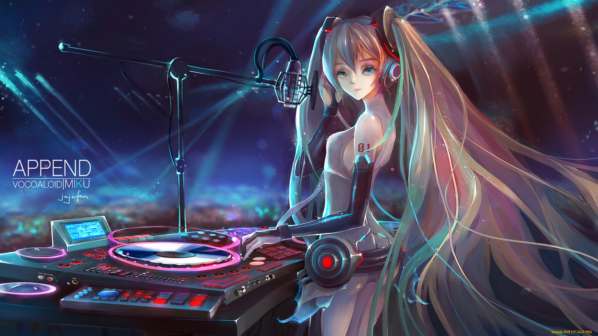 аниме, vocaloid, фон, взгляд, девушка